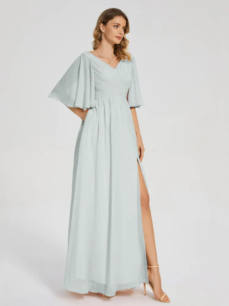 Amina Modest Half Sleeves Mother of the bridesmaid dresses