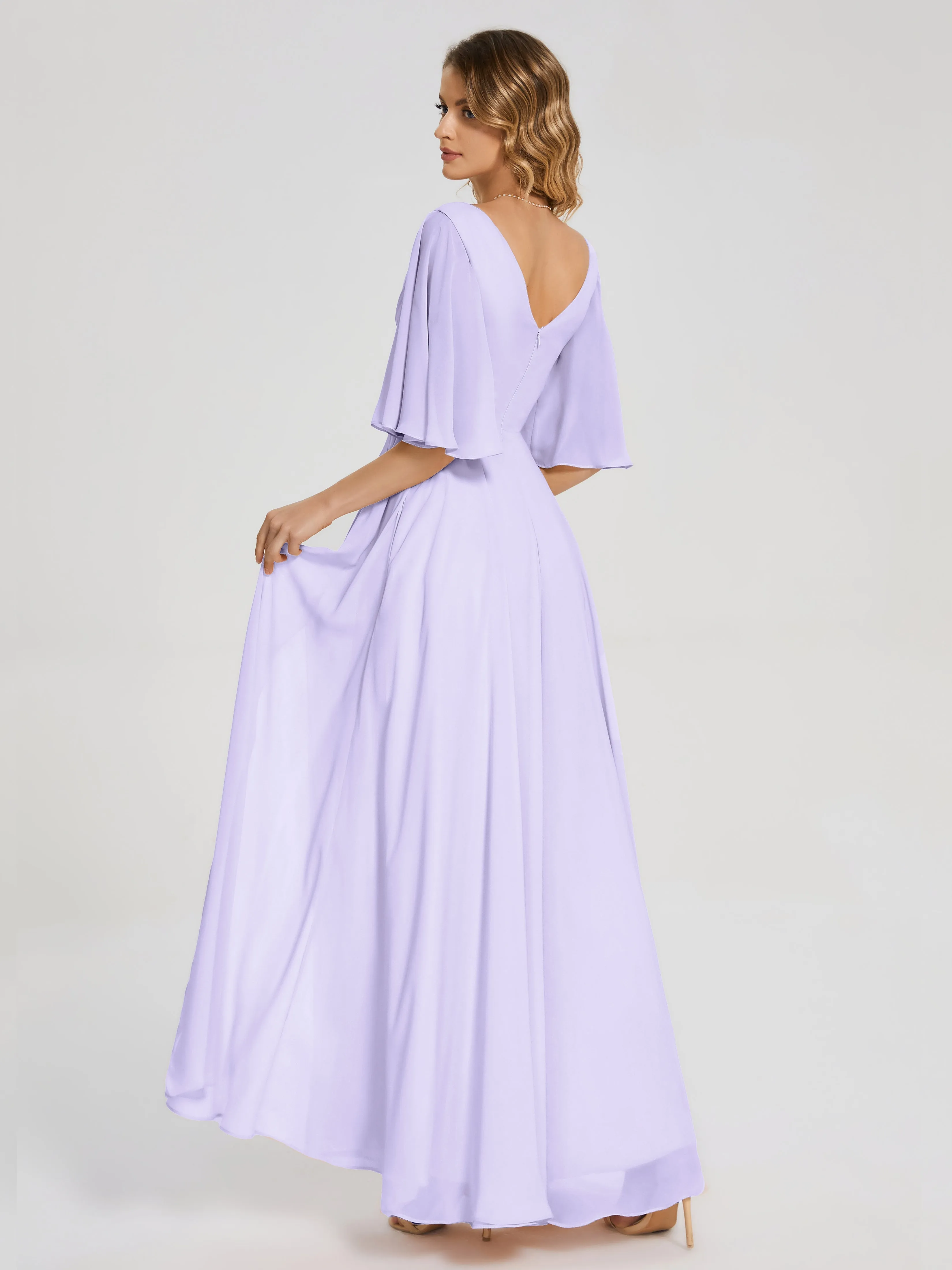 Amina Modest Half Sleeves Mother of the bridesmaid dresses