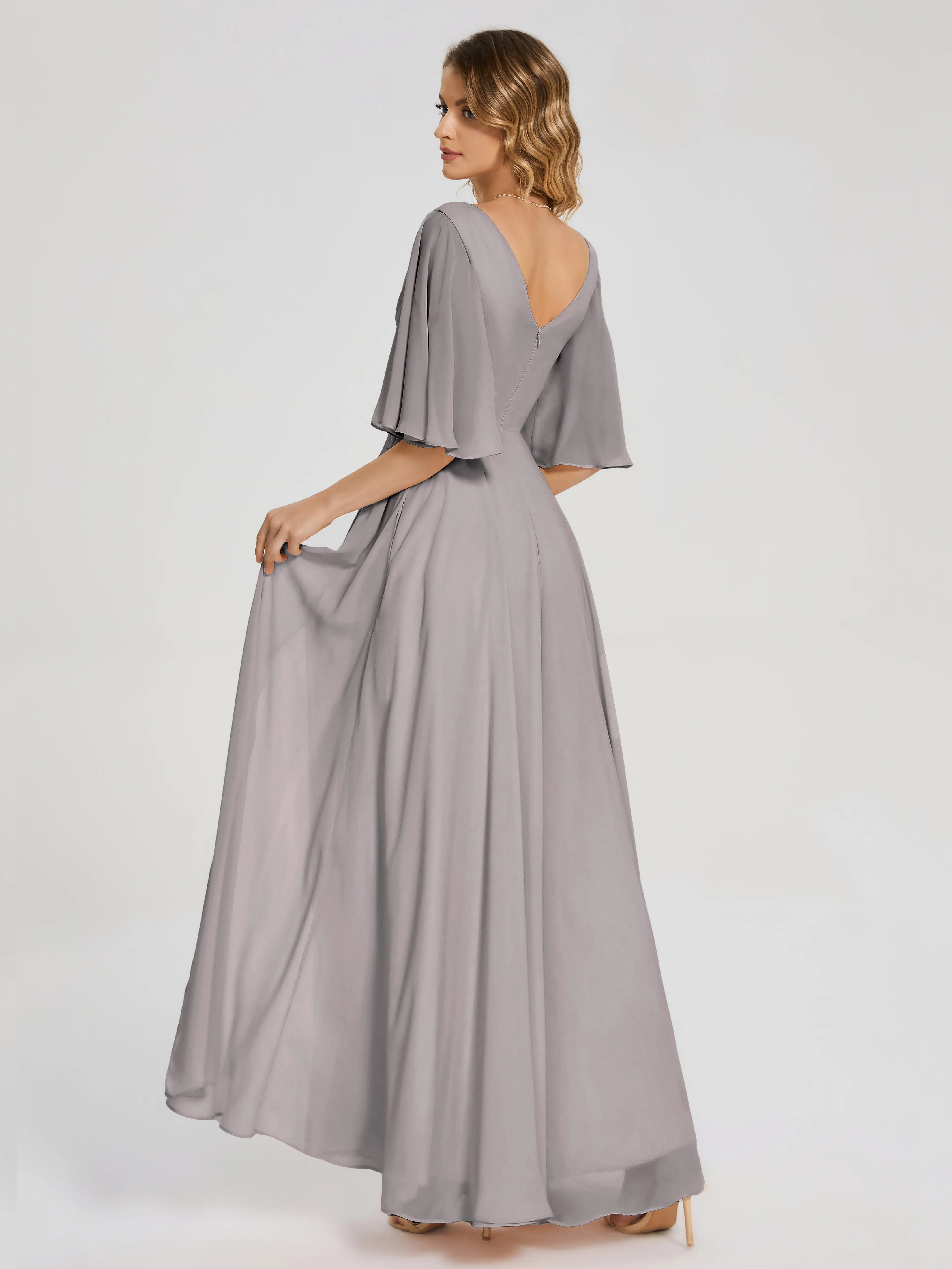 Amina Modest Half Sleeves Mother of the bridesmaid dresses