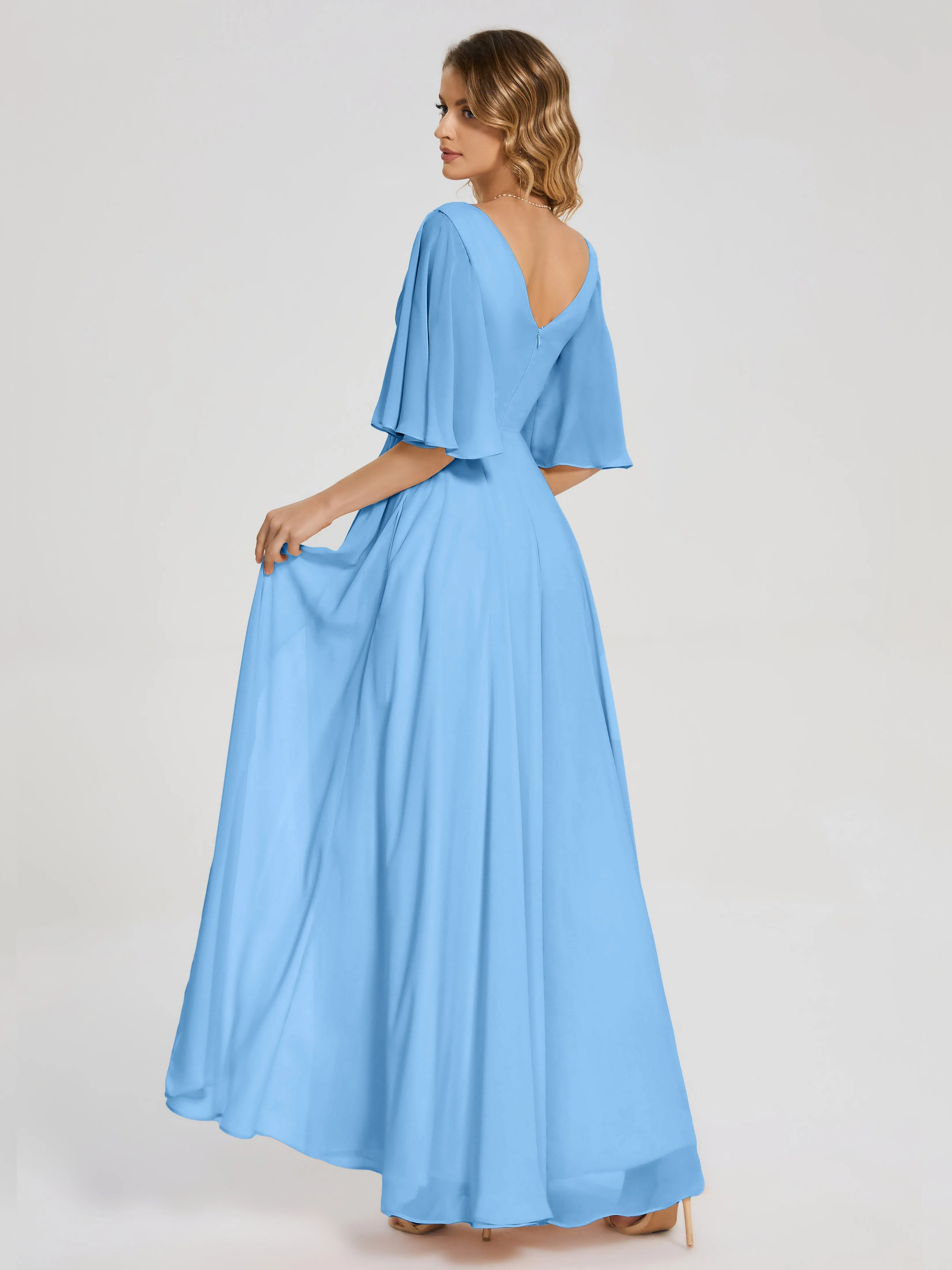 Amina Modest Half Sleeves Mother of the bridesmaid dresses