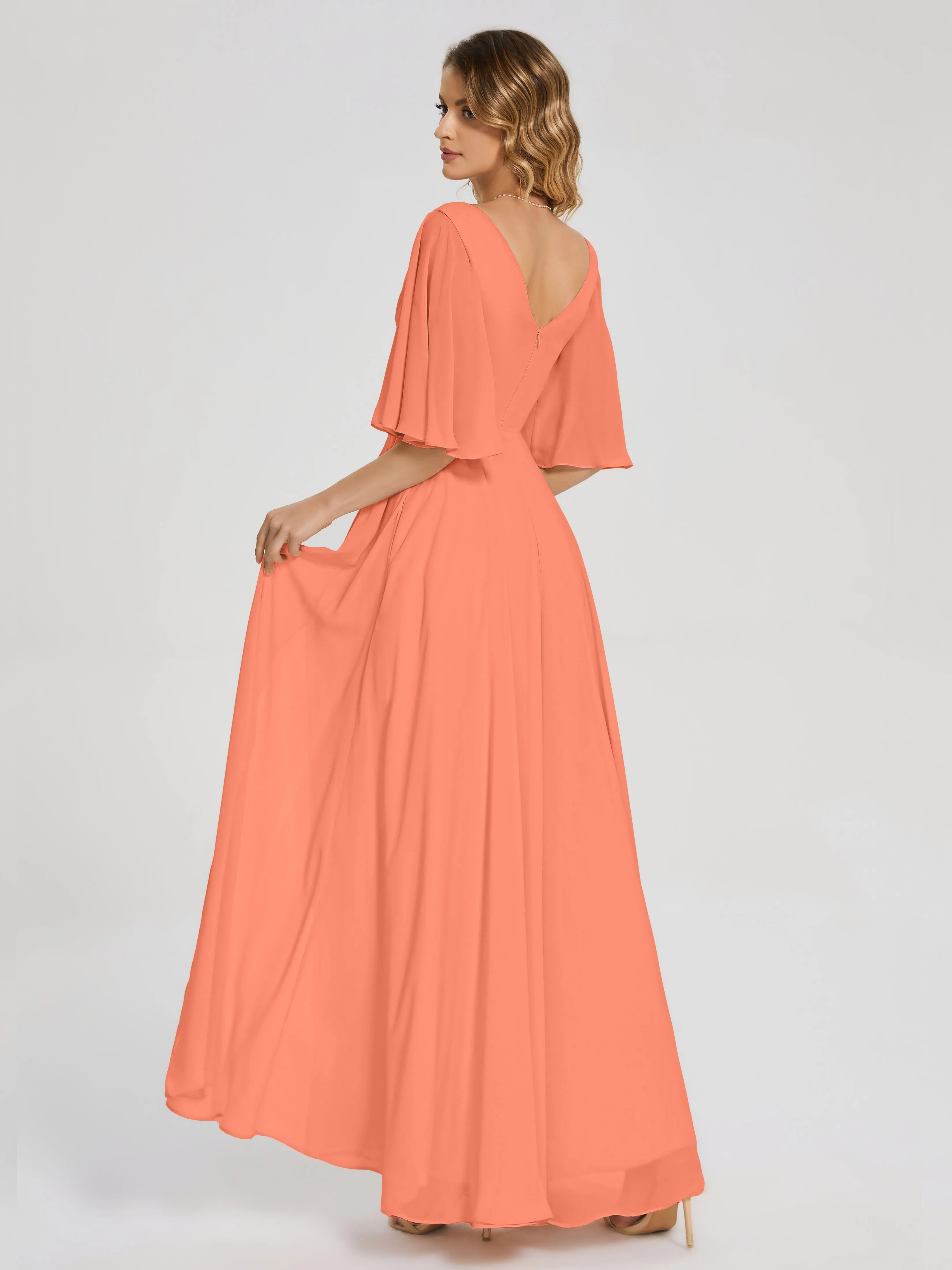 Amina Modest Half Sleeves Mother of the bridesmaid dresses