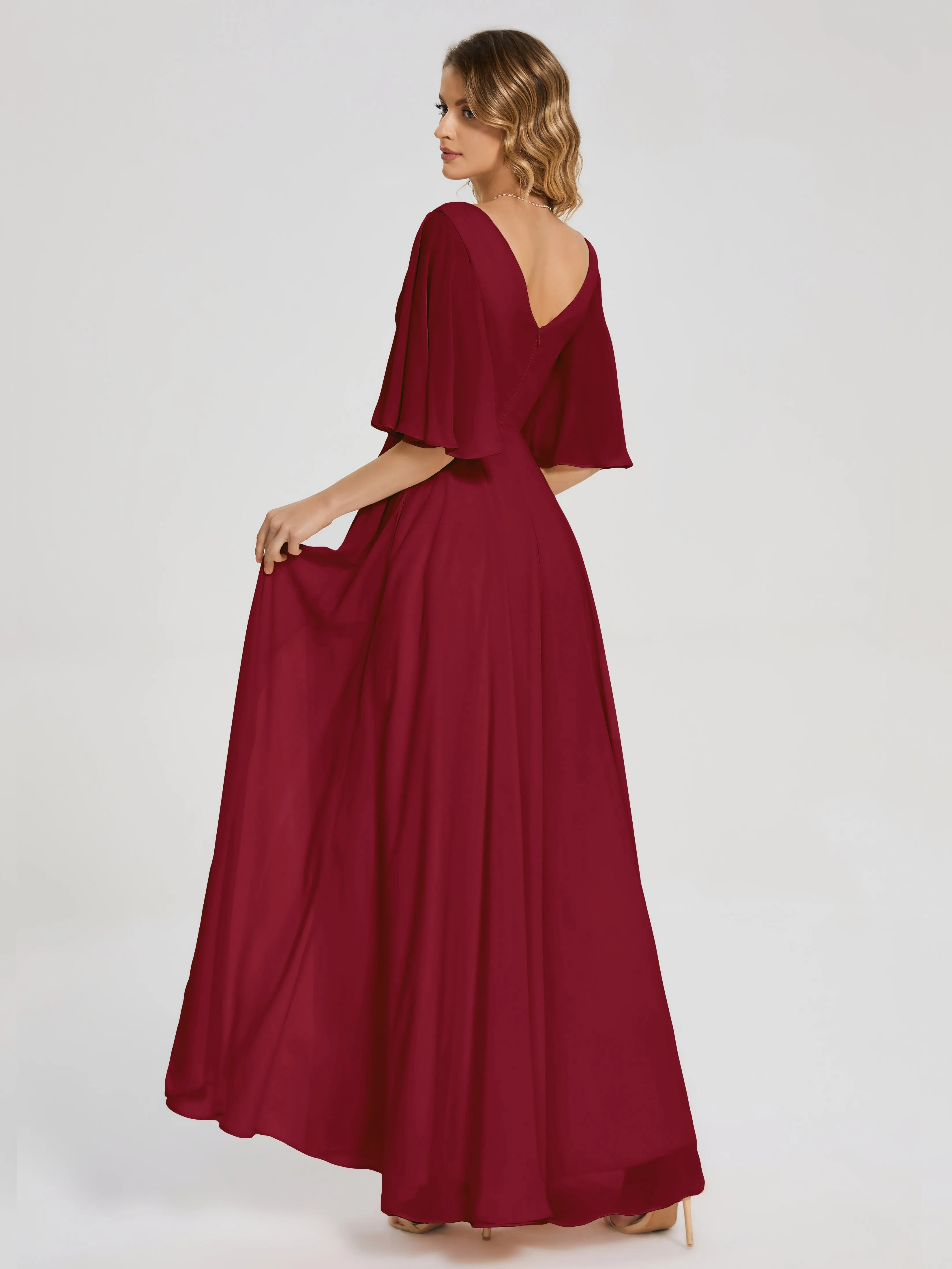 Amina Modest Half Sleeves Mother of the bridesmaid dresses