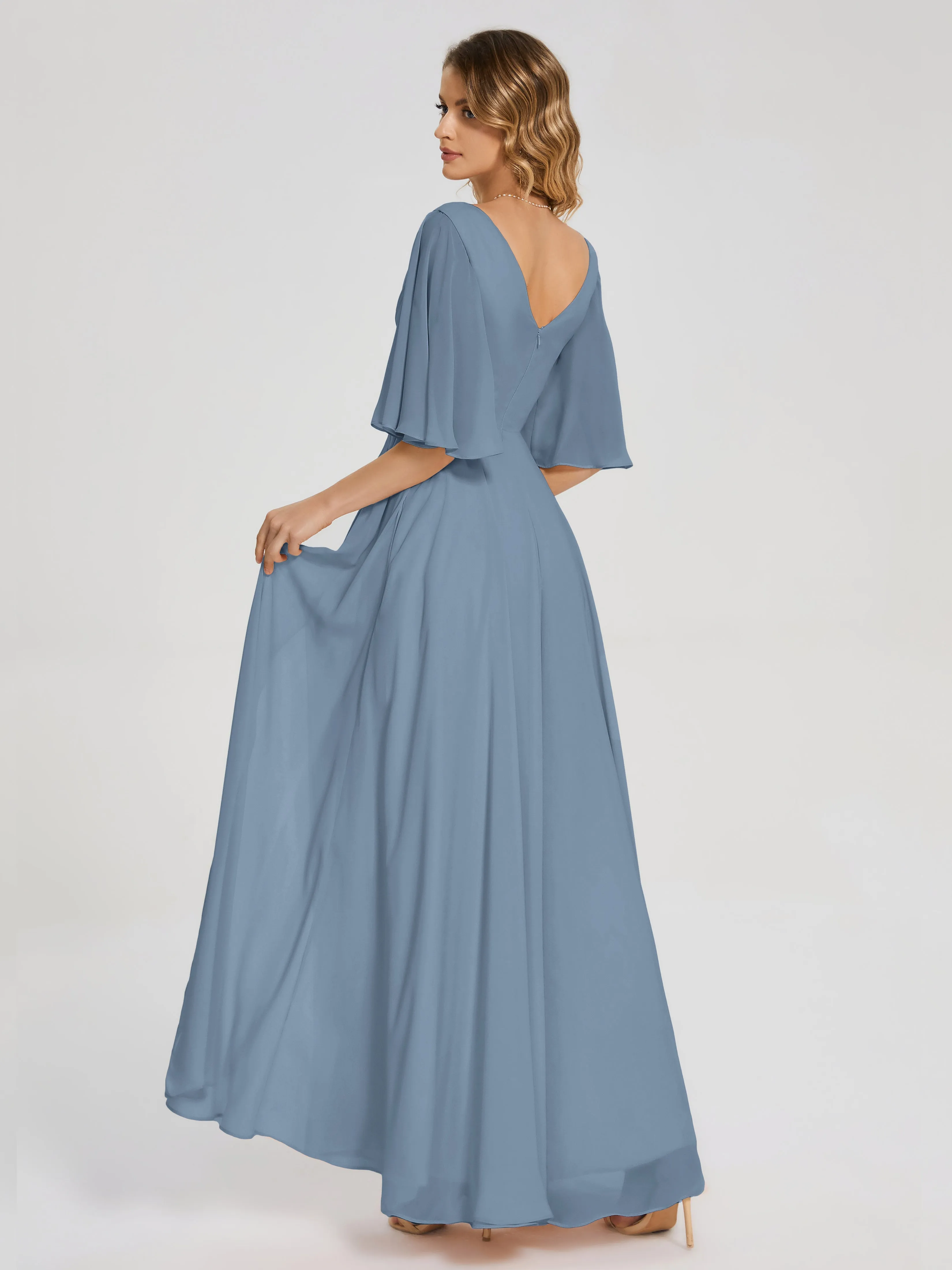 Amina Modest Half Sleeves Mother of the bridesmaid dresses