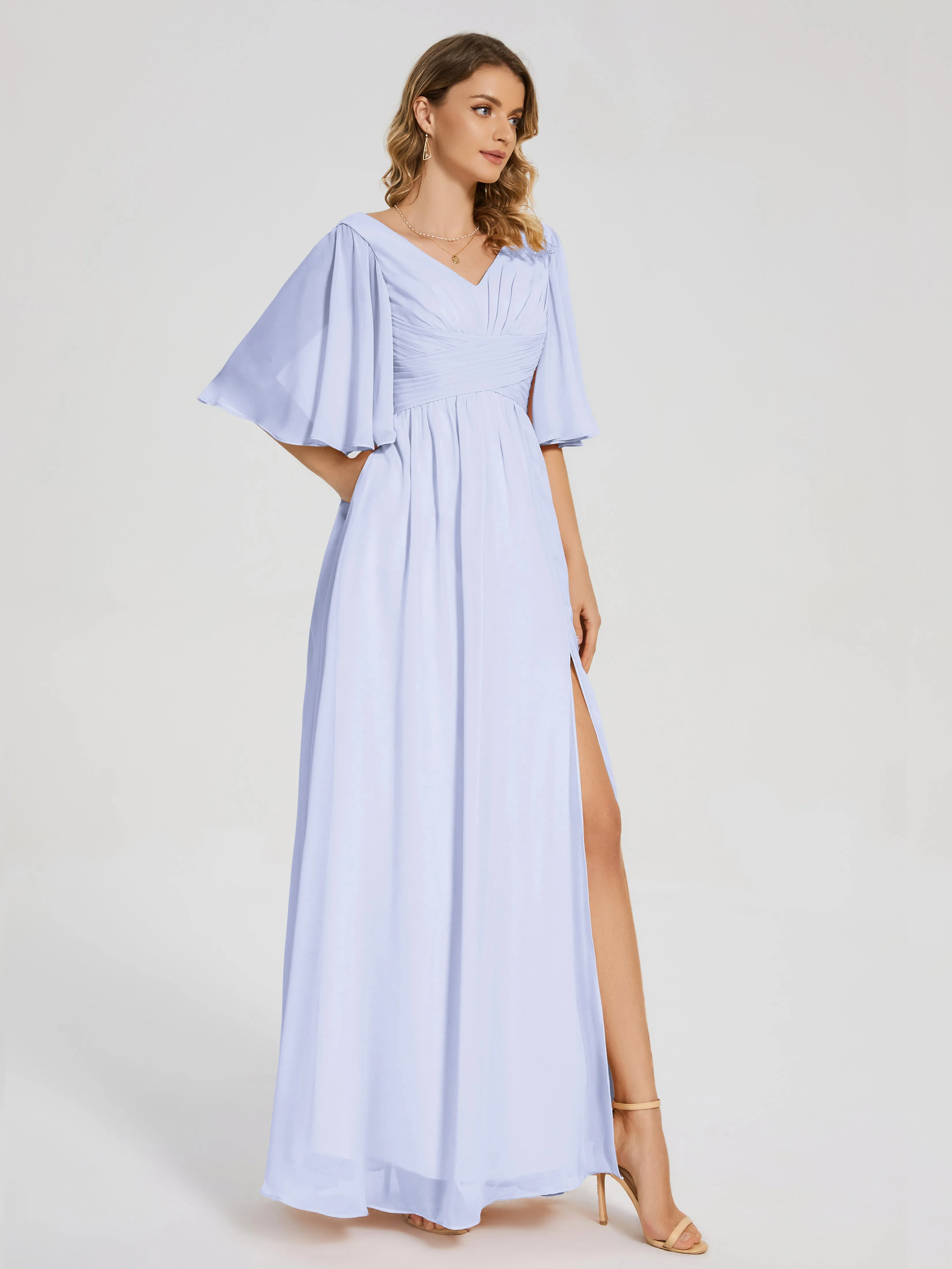 Amina Modest Half Sleeves Mother of the bridesmaid dresses