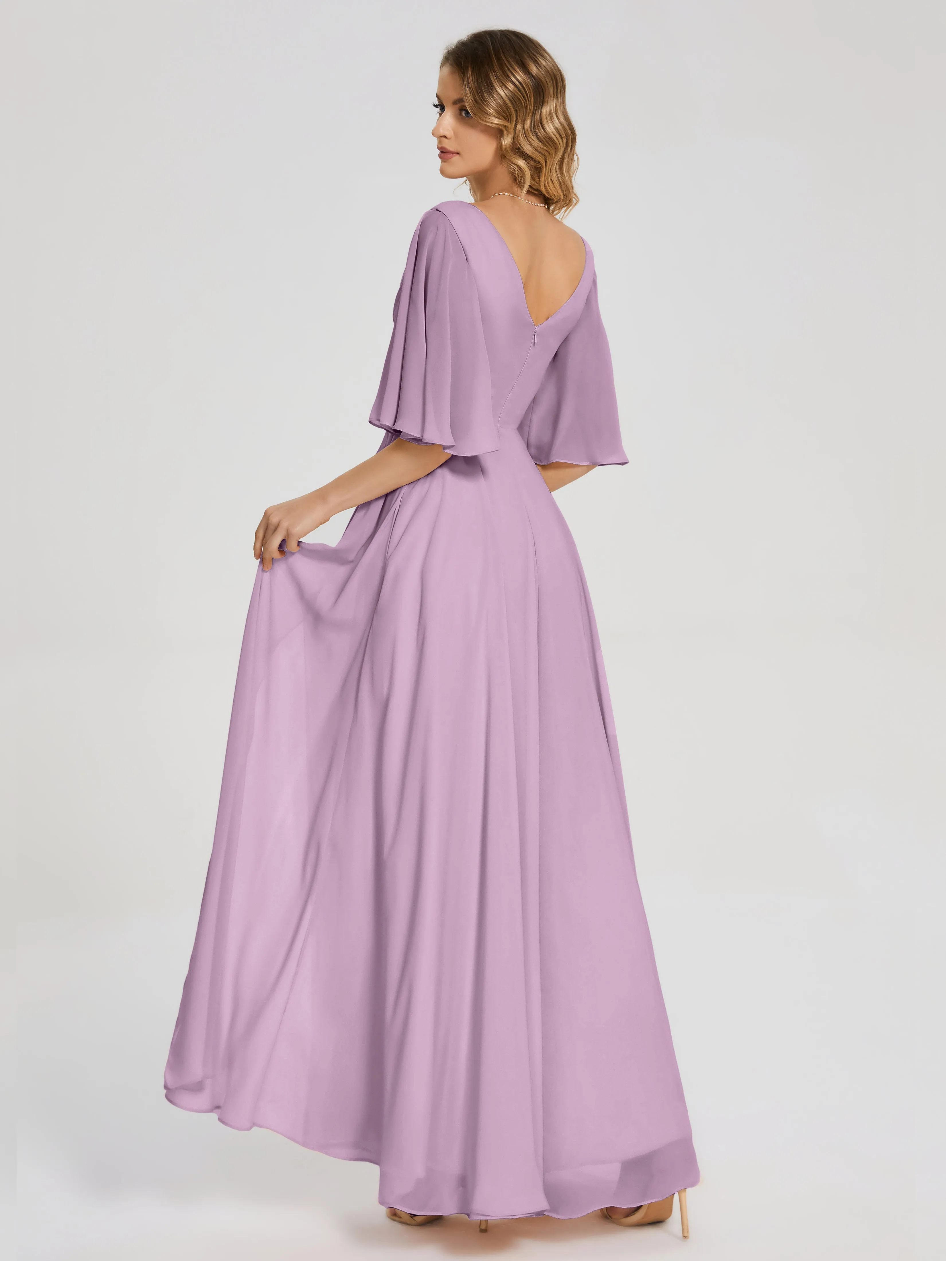 Amina Modest Half Sleeves Mother of the bridesmaid dresses