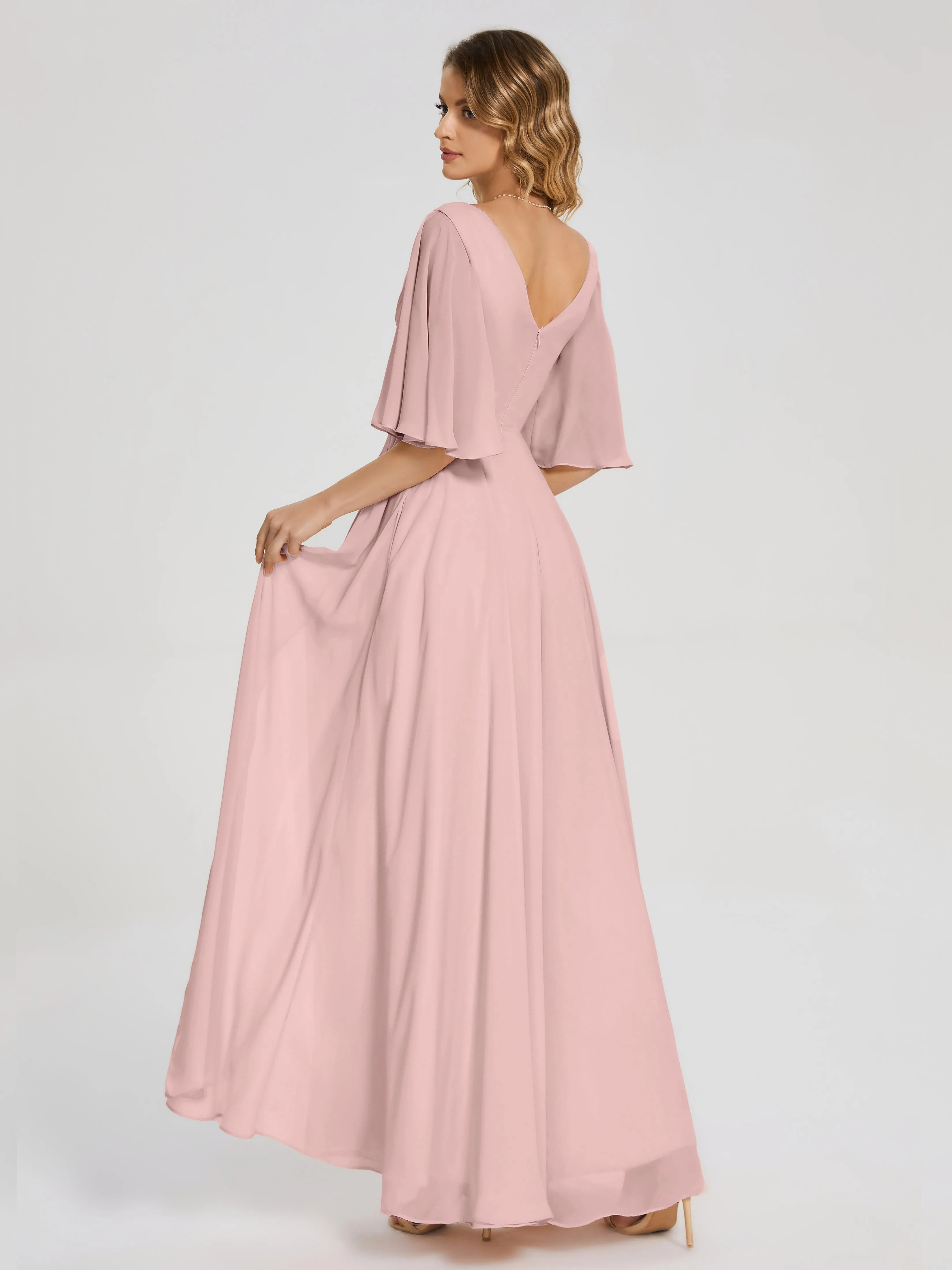 Amina Modest Half Sleeves Mother of the bridesmaid dresses