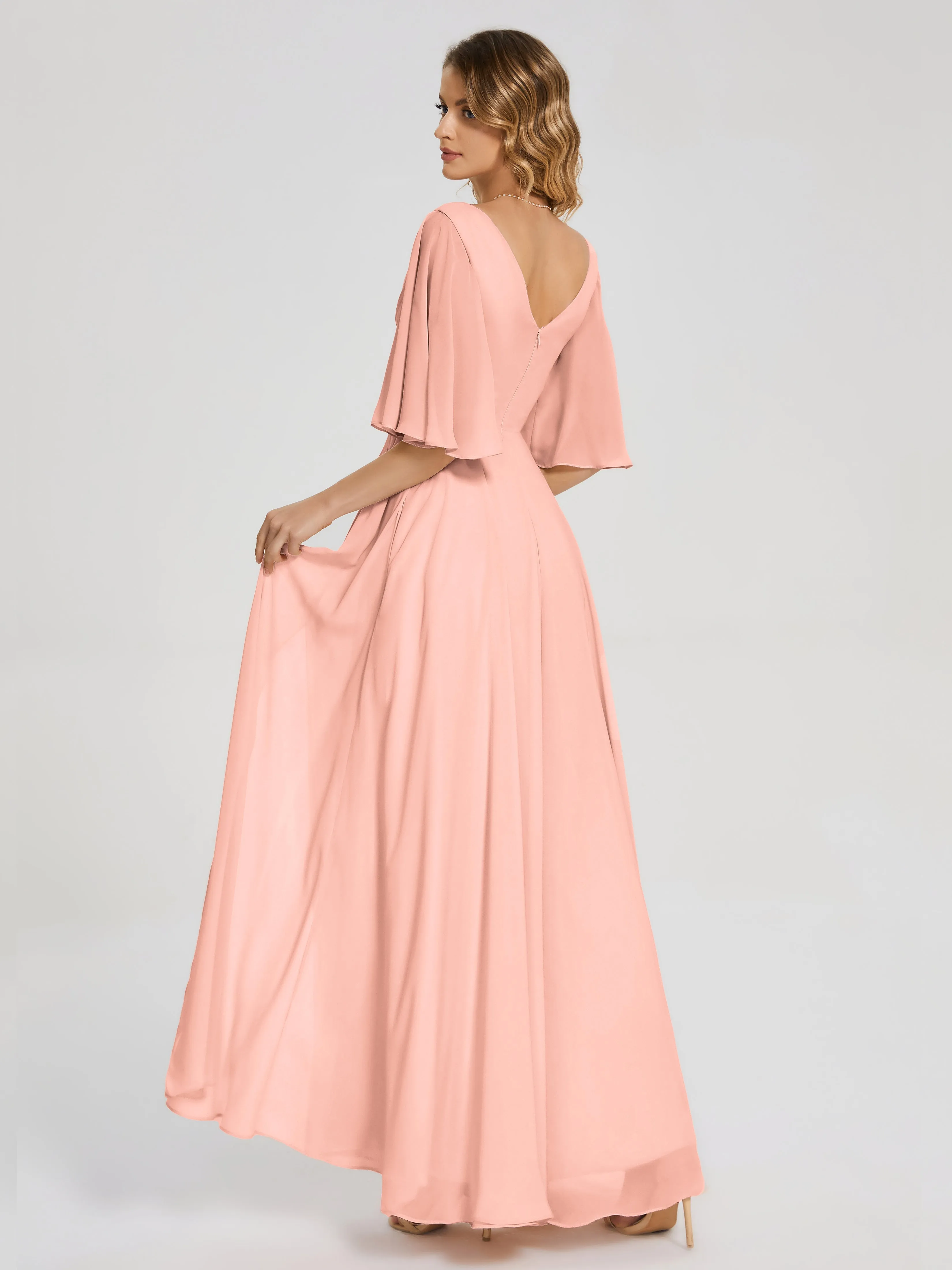 Amina Modest Half Sleeves Mother of the bridesmaid dresses