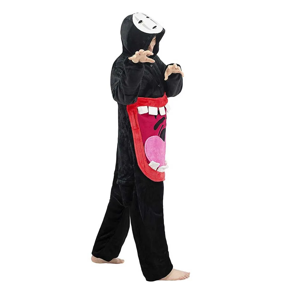 Anime Spirited Away Cute No Face Man Cosplay Costume Jumpsuit Sleepwear Outfits Halloween Carnival Suit