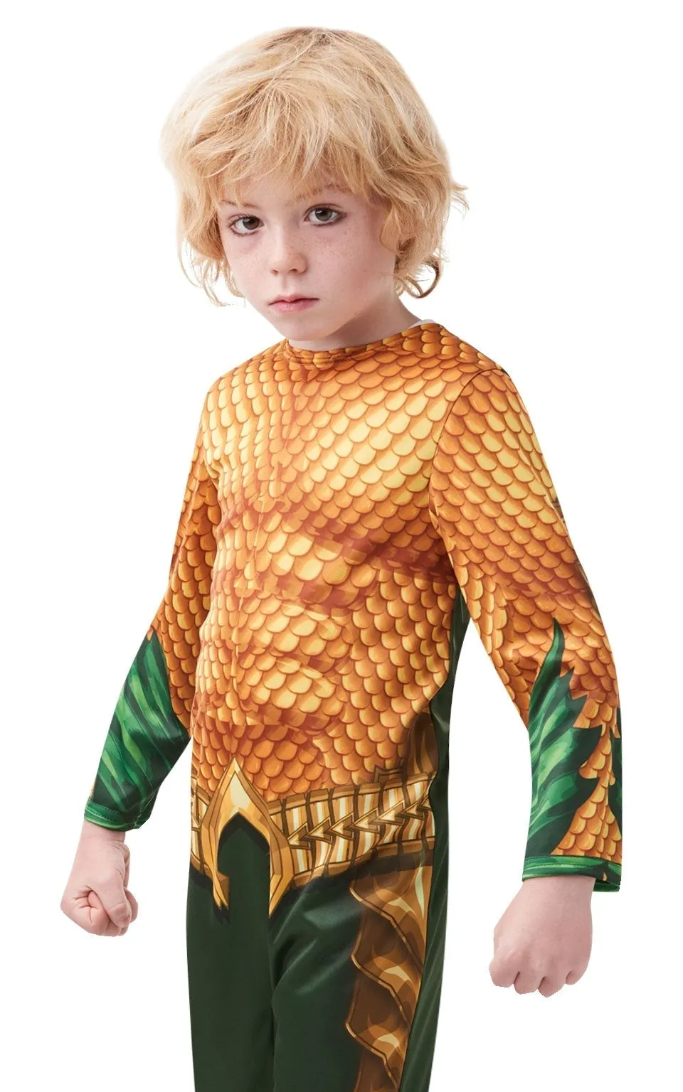 Aquaman Costume Kids Gold Jumpsuit