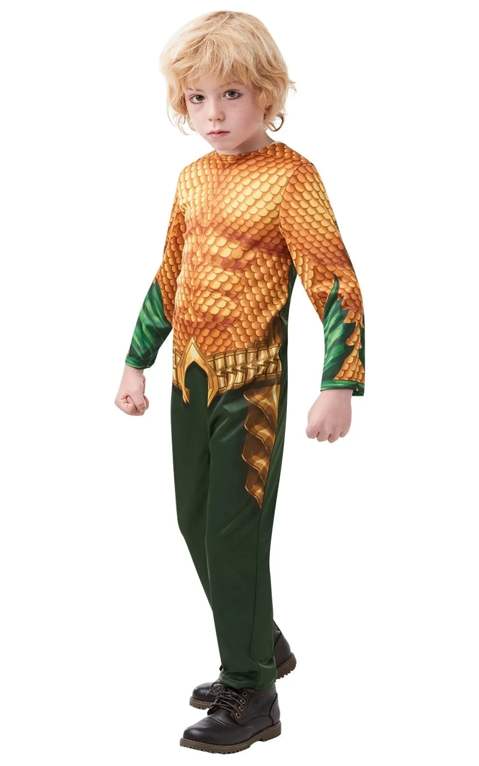 Aquaman Costume Kids Gold Jumpsuit