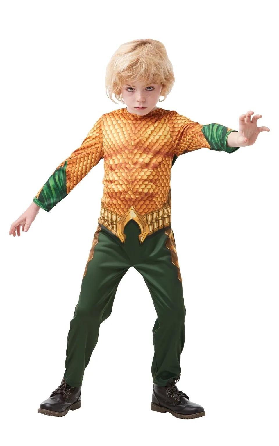 Aquaman Costume Kids Gold Jumpsuit