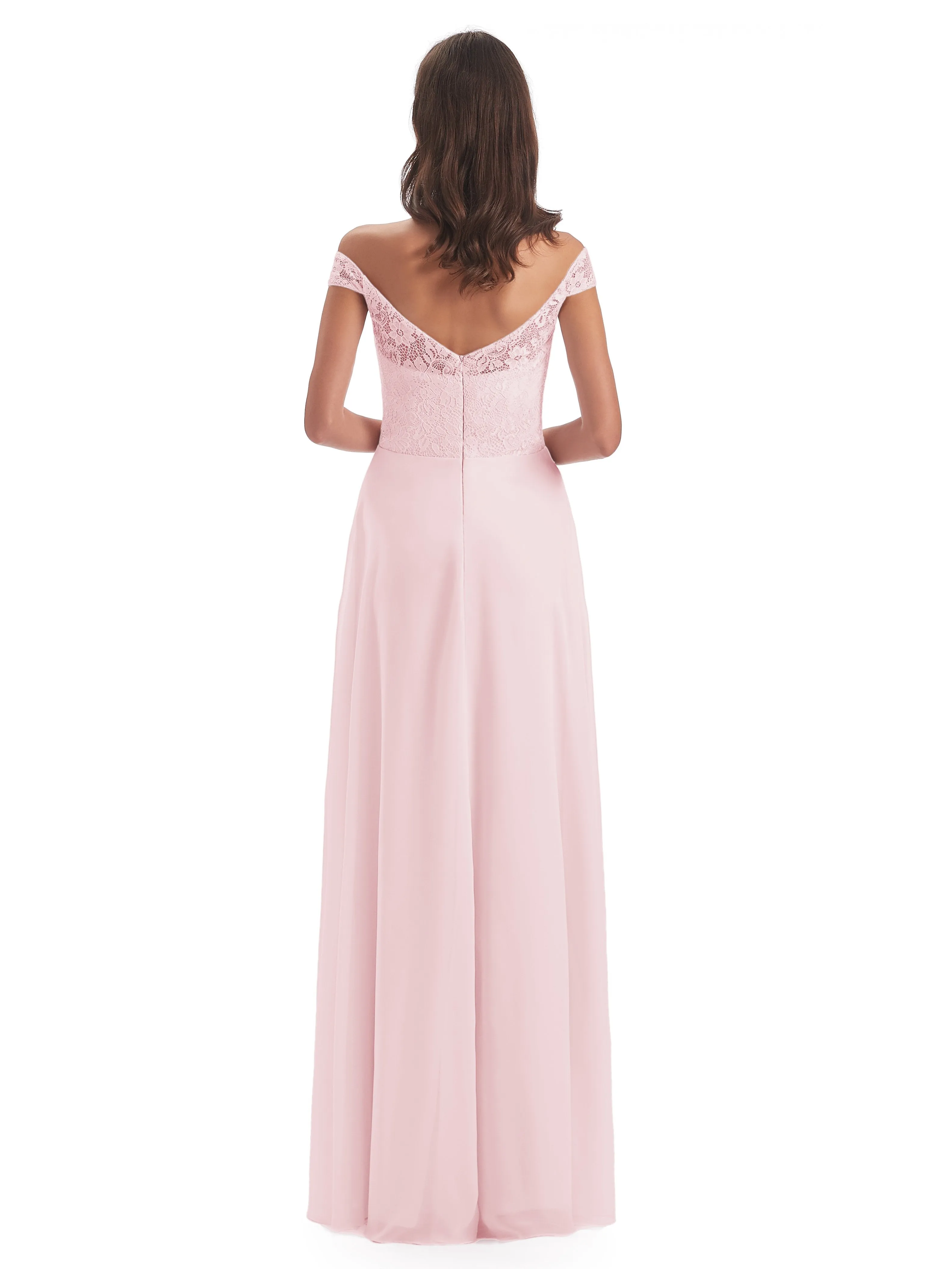 Aurora Chiffon Off The Shoulder Floor-Length Bridesmaid Dresses