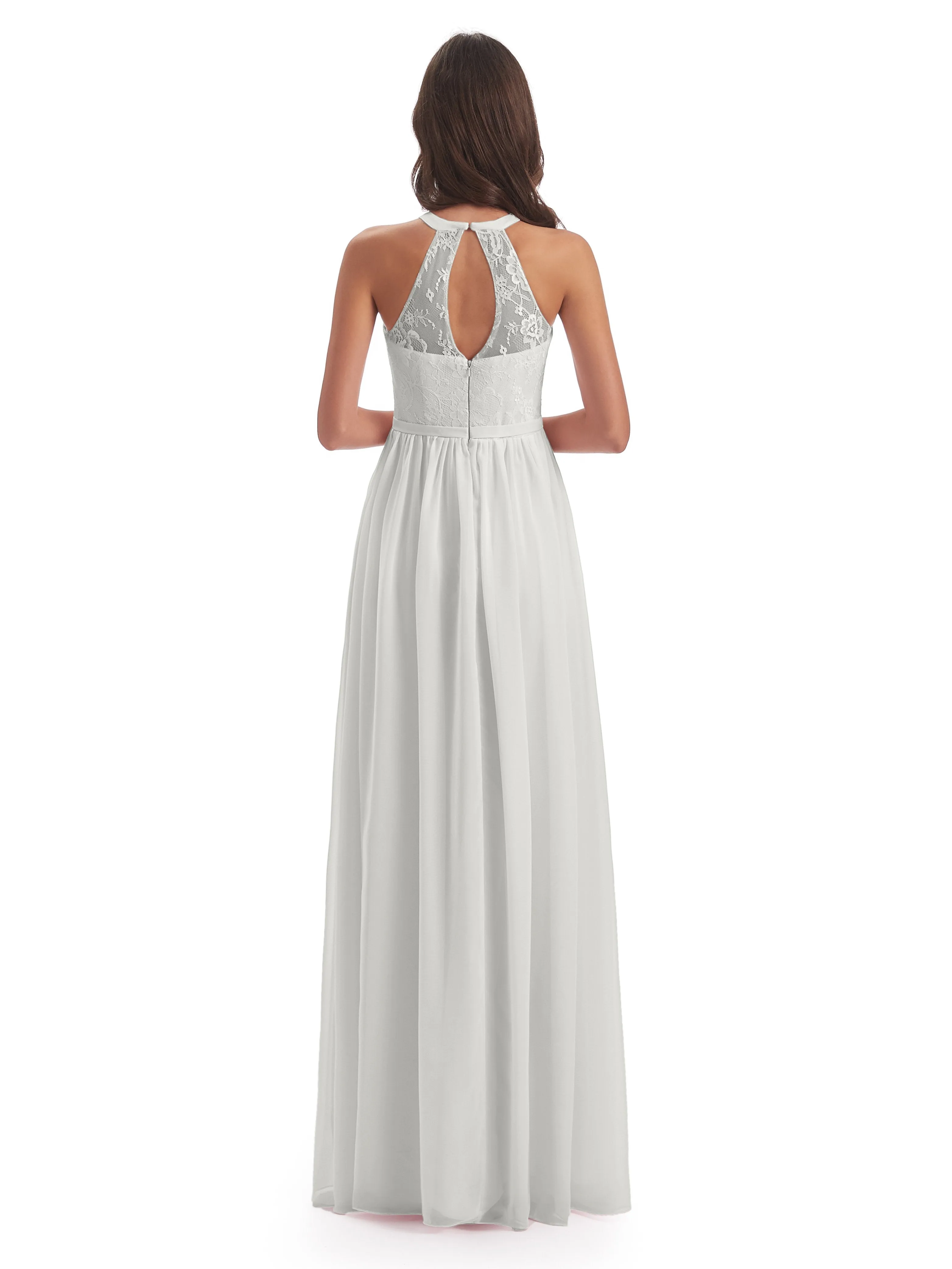 Ava Lace/Chiffon Split Floor-Length Bridesmaid Dresses