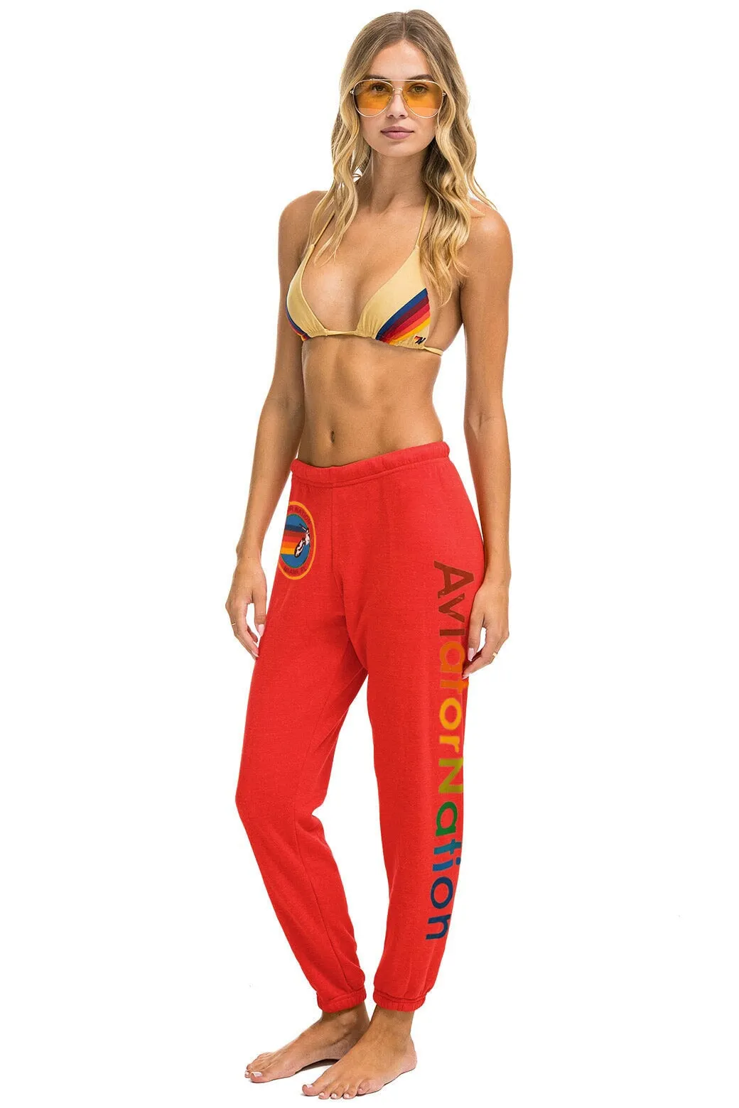 AVIATOR NATION MIAMI SWEATPANTS - RED