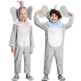 Baby Toddlers Elephant Costume with 2-Color Hat&Collar Set