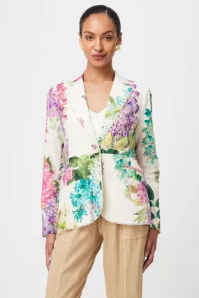 Bahia Lace Trim Blazer in Wisteria Alba