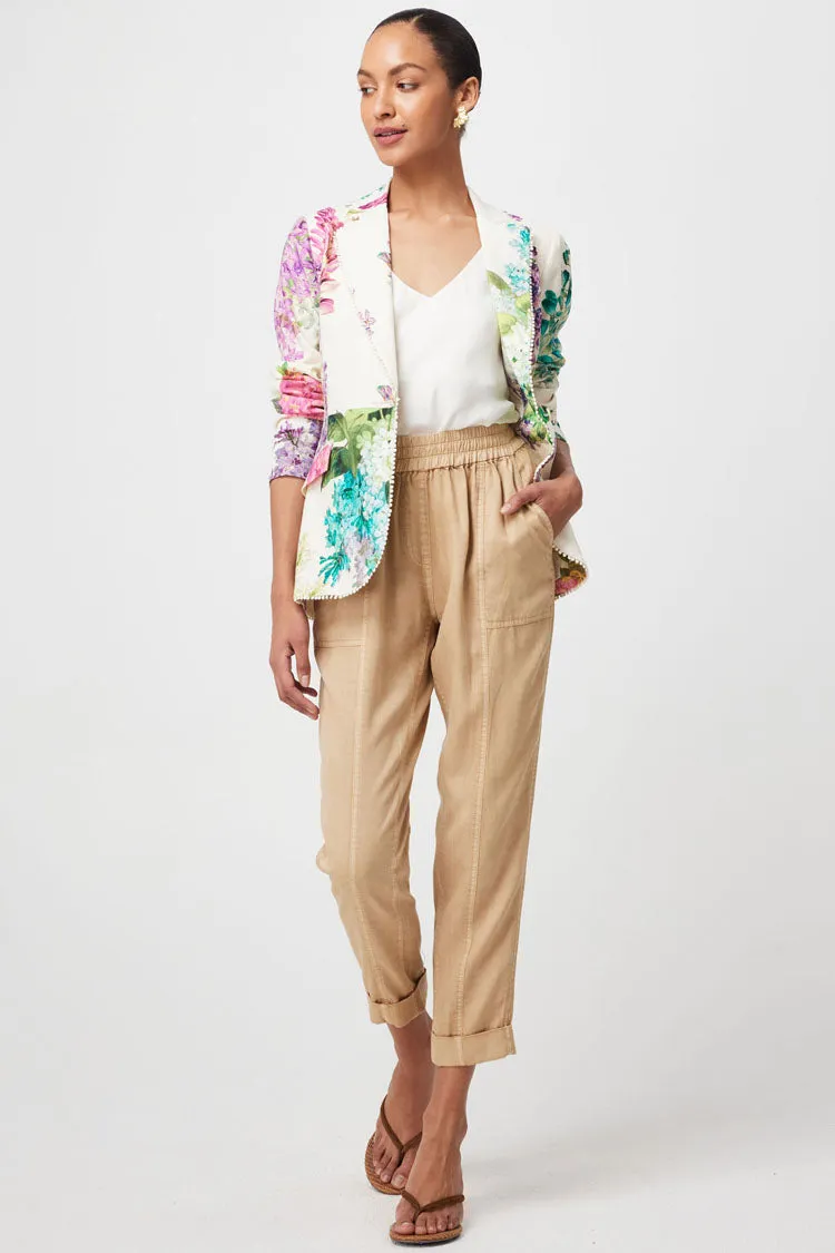 Bahia Lace Trim Blazer in Wisteria Alba