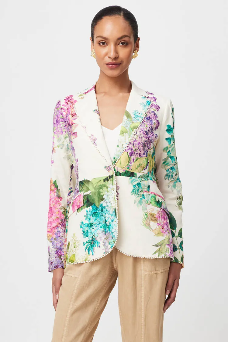 Bahia Lace Trim Blazer in Wisteria Alba