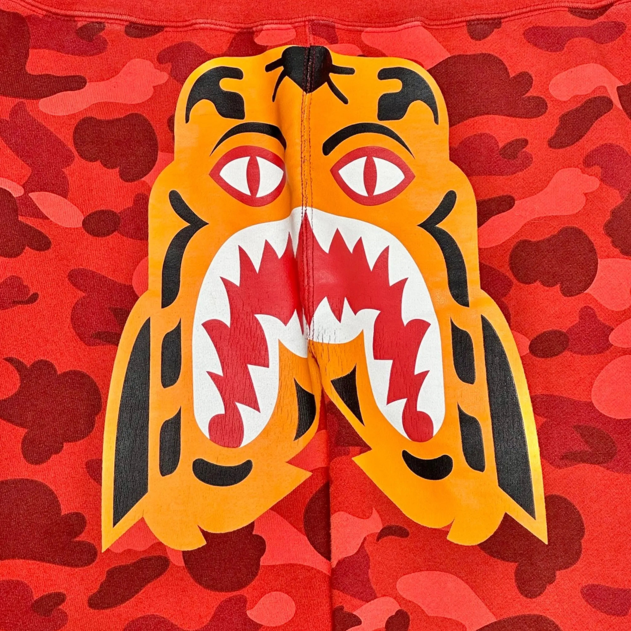 BAPE Color Camo Tiger Slim Sweatpants Red Pre-Owned