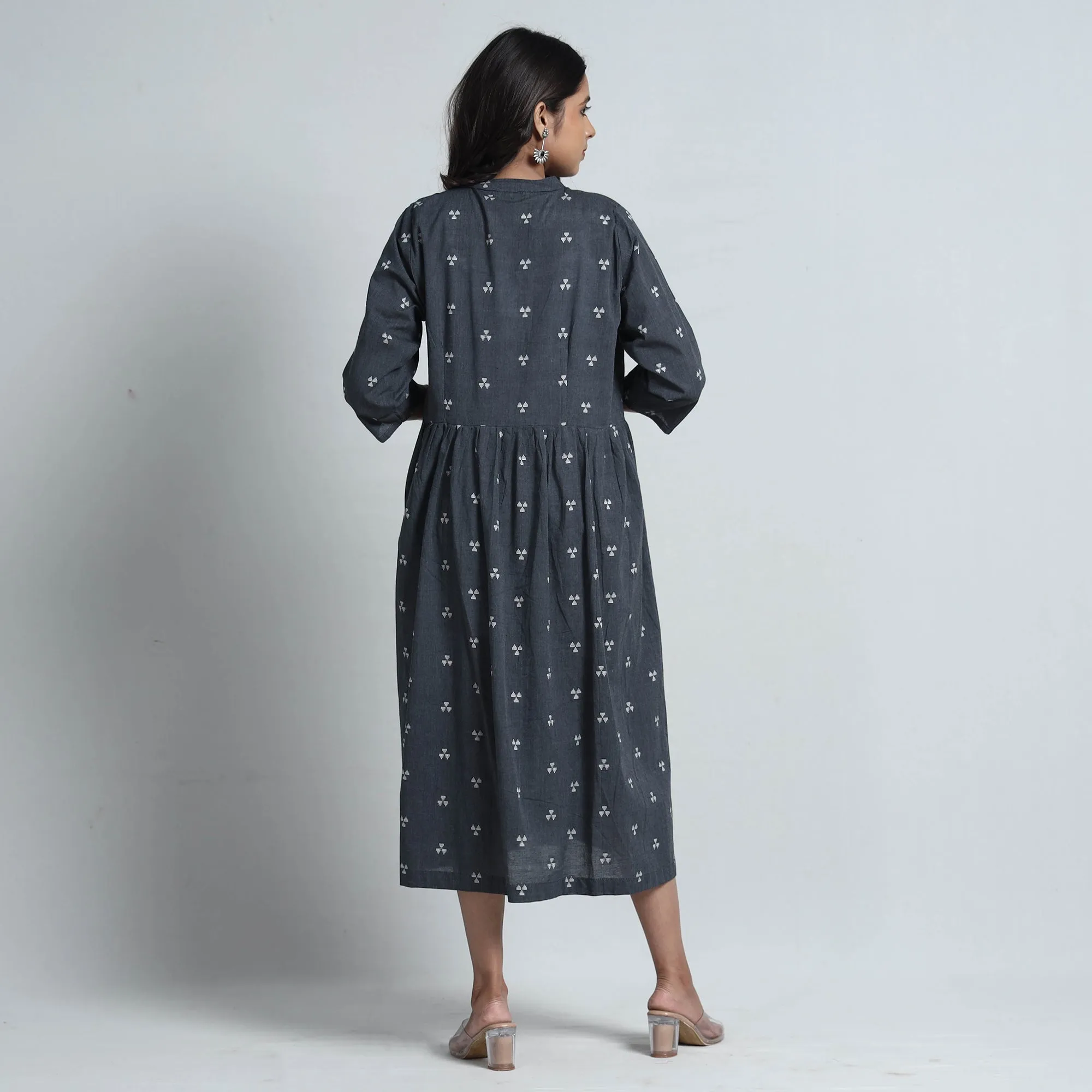 Black - Exquisite Jacquard Cotton Dress