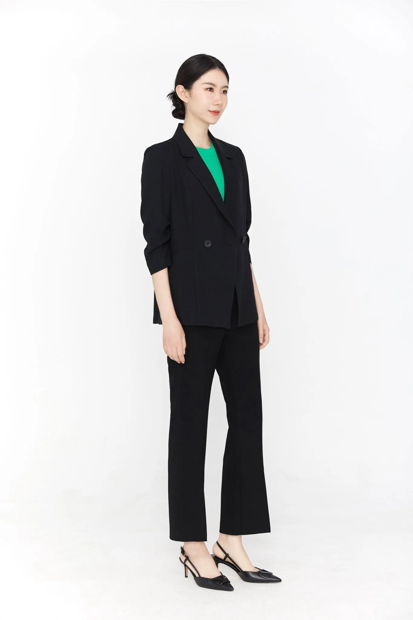 Black Slim-fit Blazer Suit Women