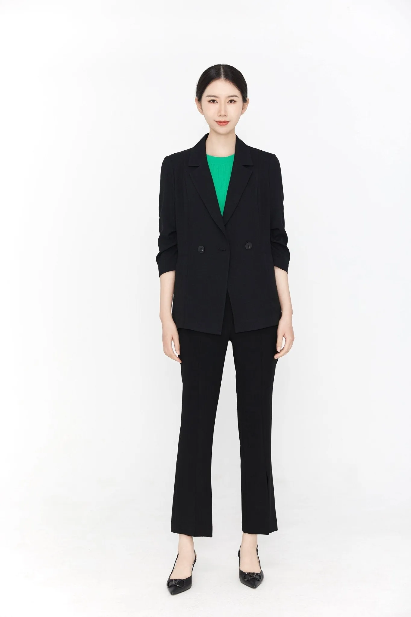 Black Slim-fit Blazer Suit Women