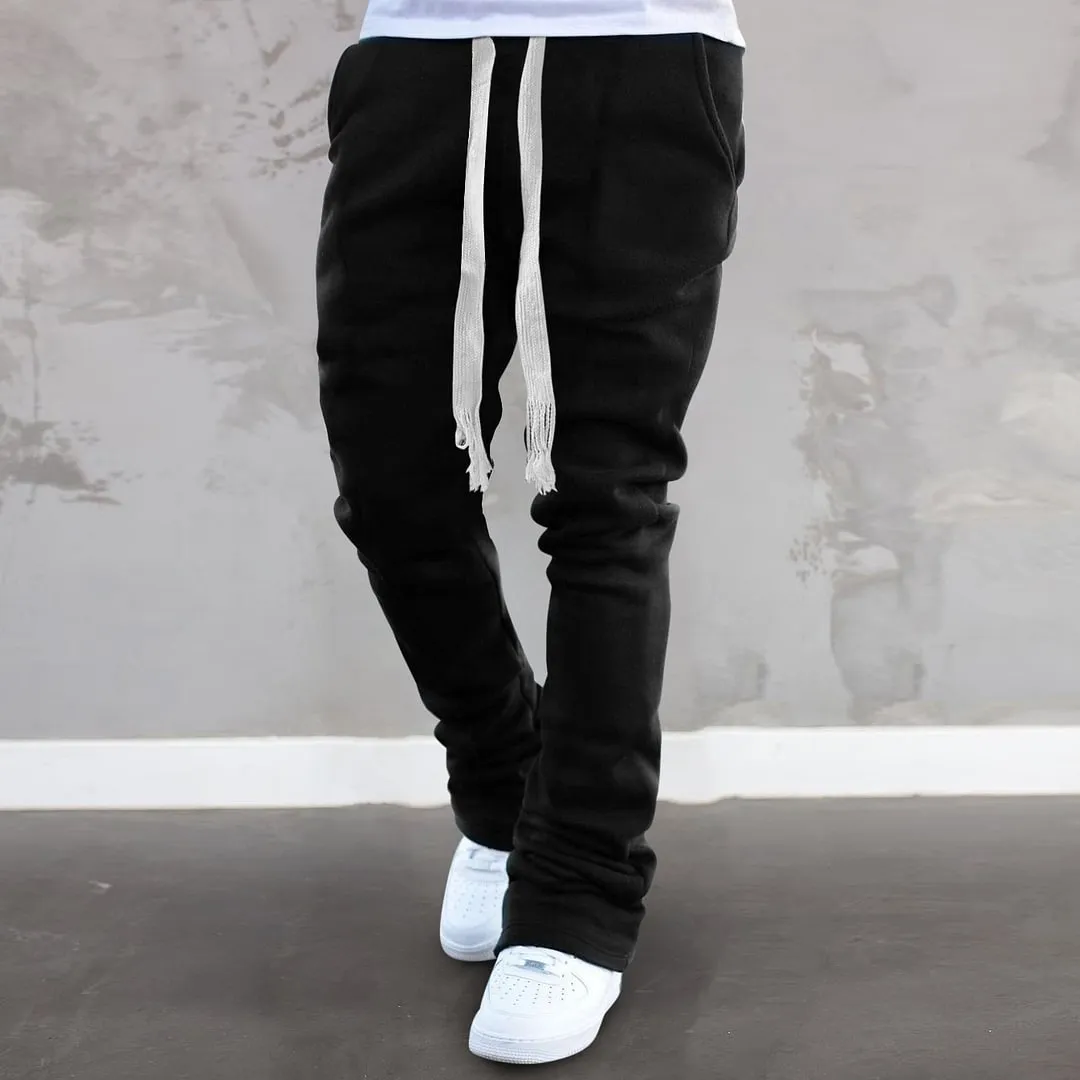 Black Stacked Sweatpants