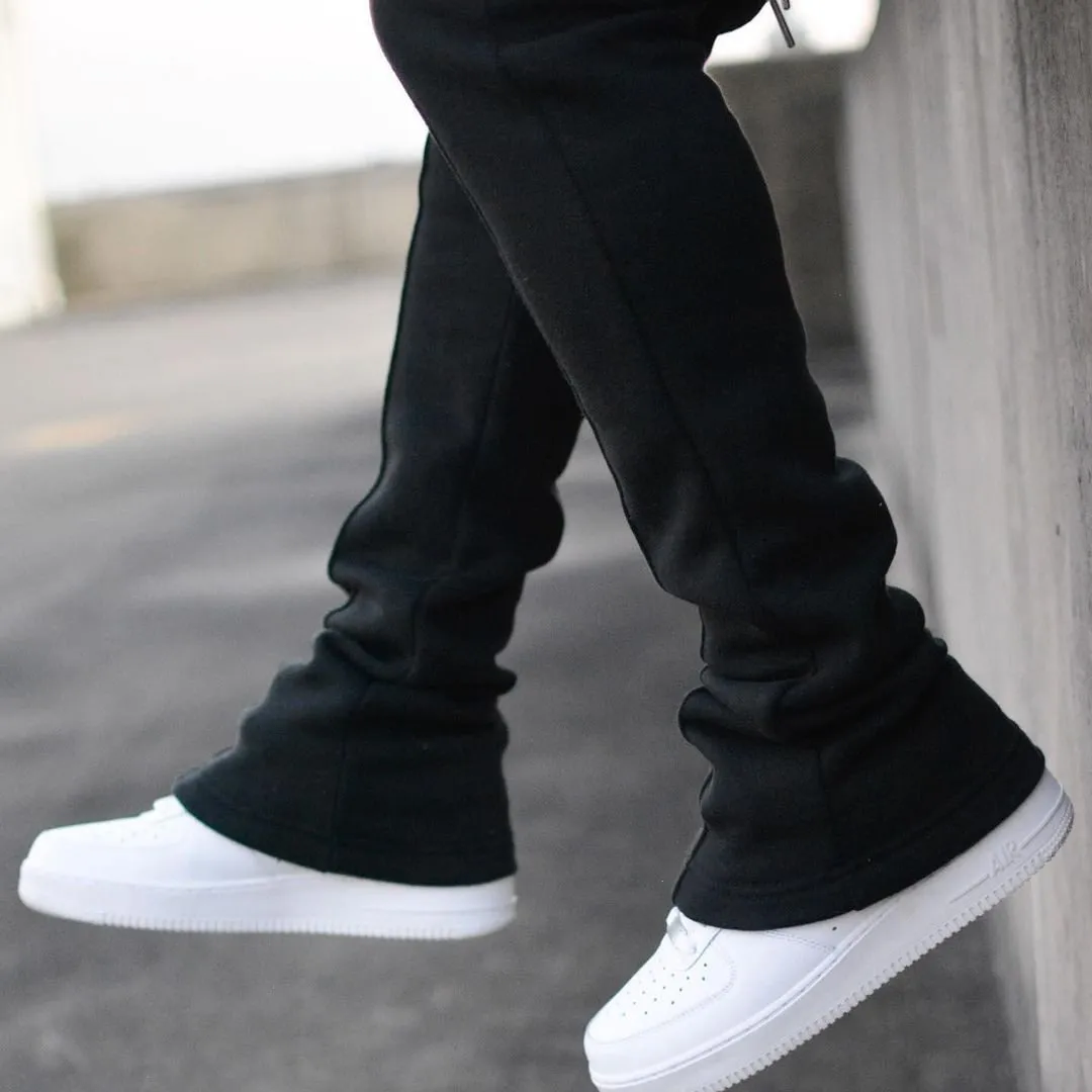 Black Stacked Sweatpants