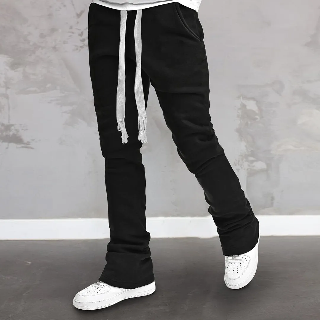 Black Stacked Sweatpants