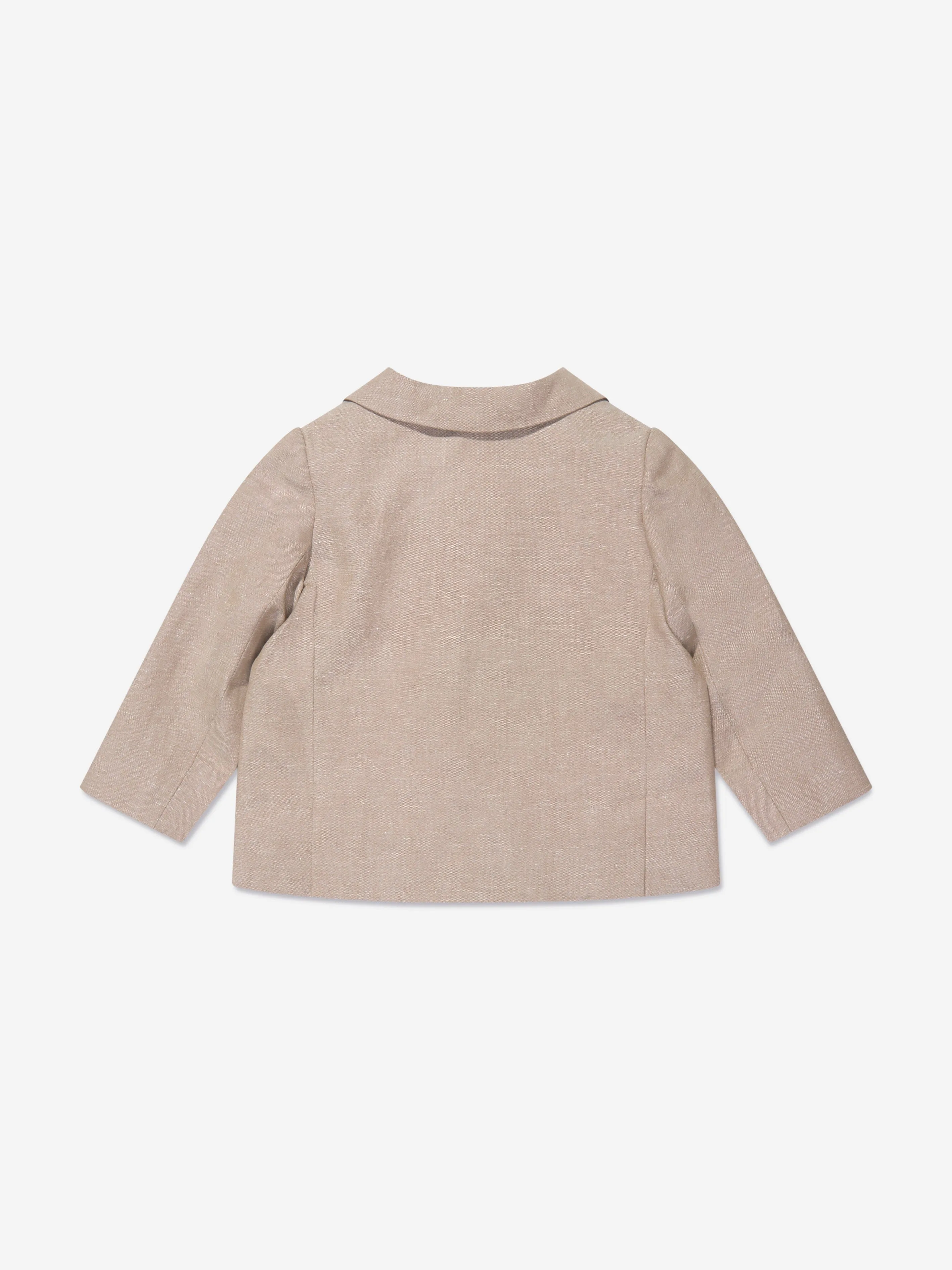 Bonpoint Baby Boys Linen Leopold Blazer in Brown