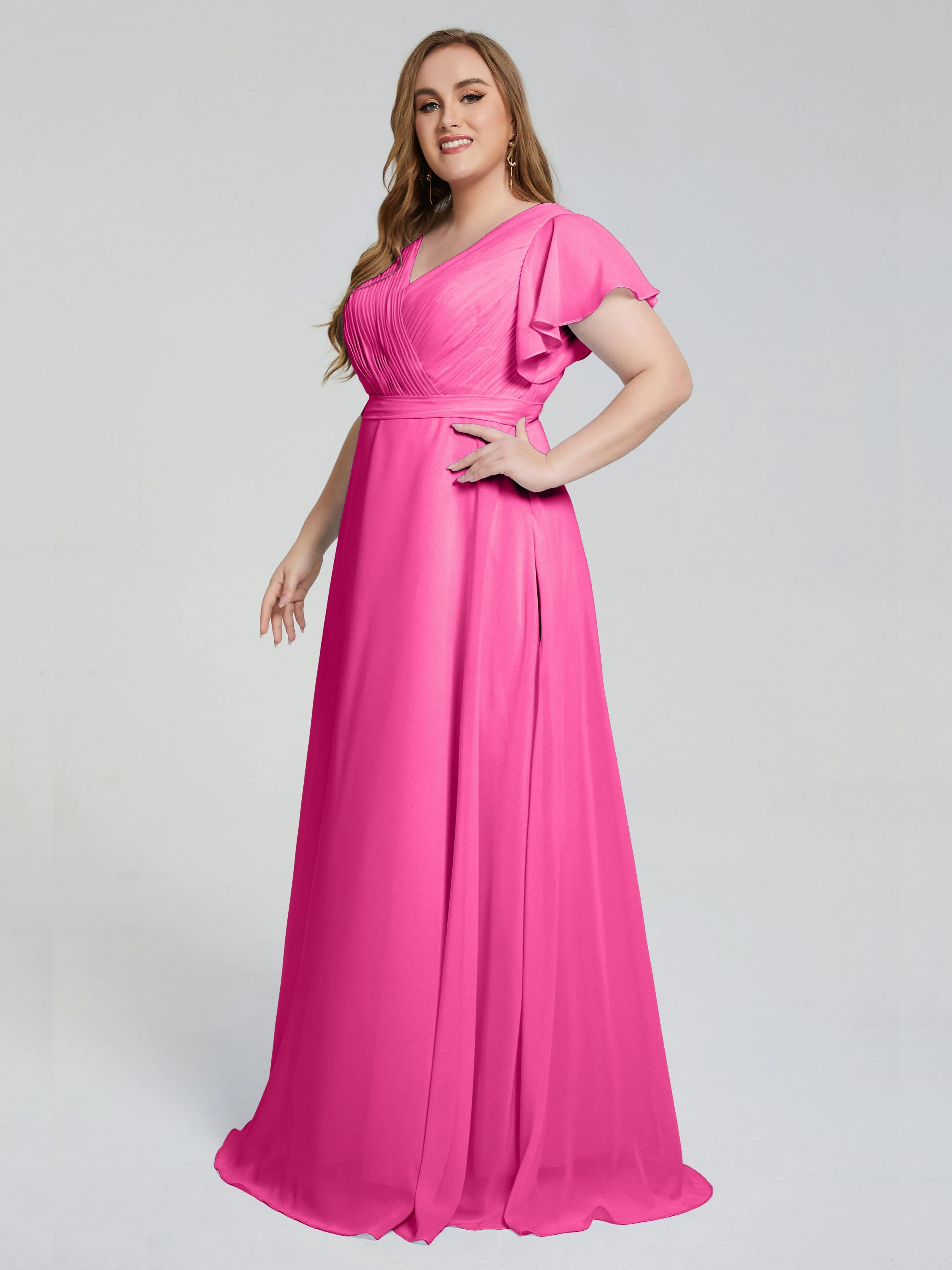 Brooke Short Sleeves Chiffon Mother of the Bride Dresses