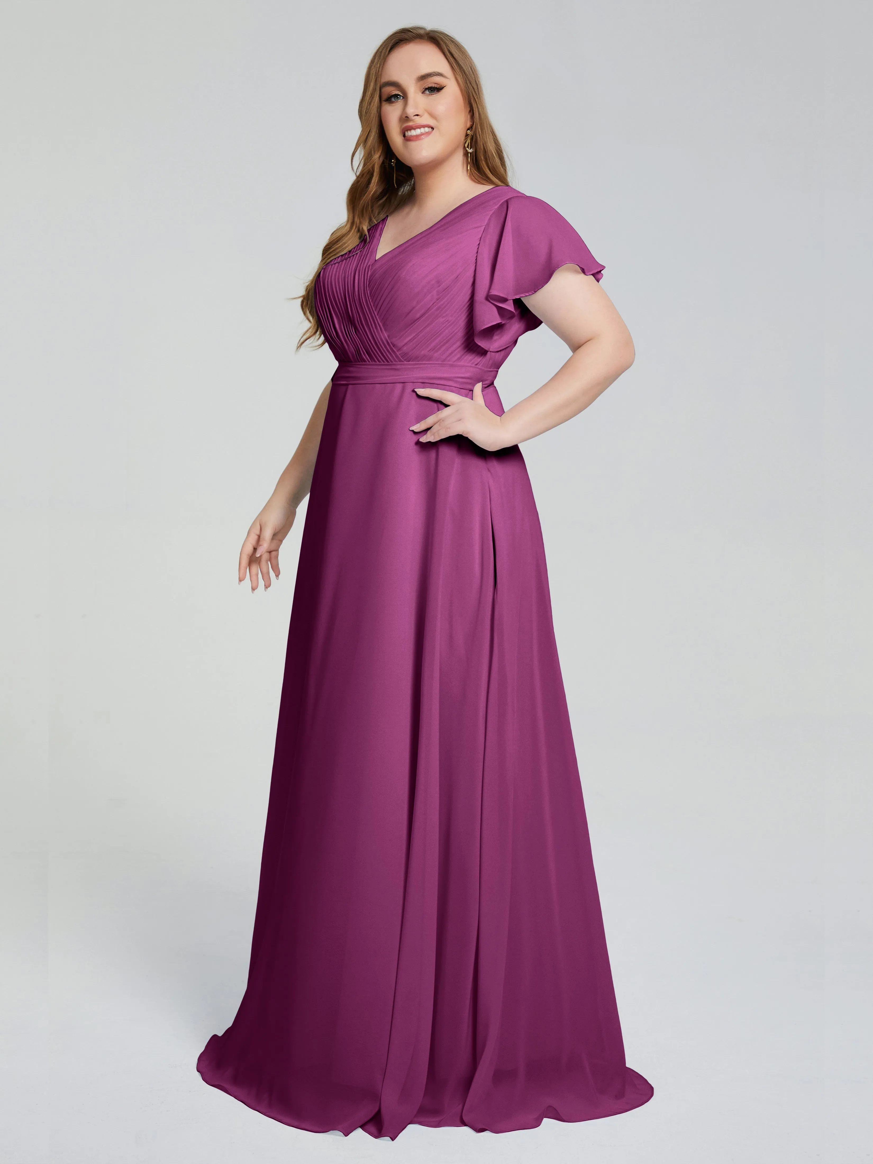 Brooke Short Sleeves Chiffon Mother of the Bride Dresses