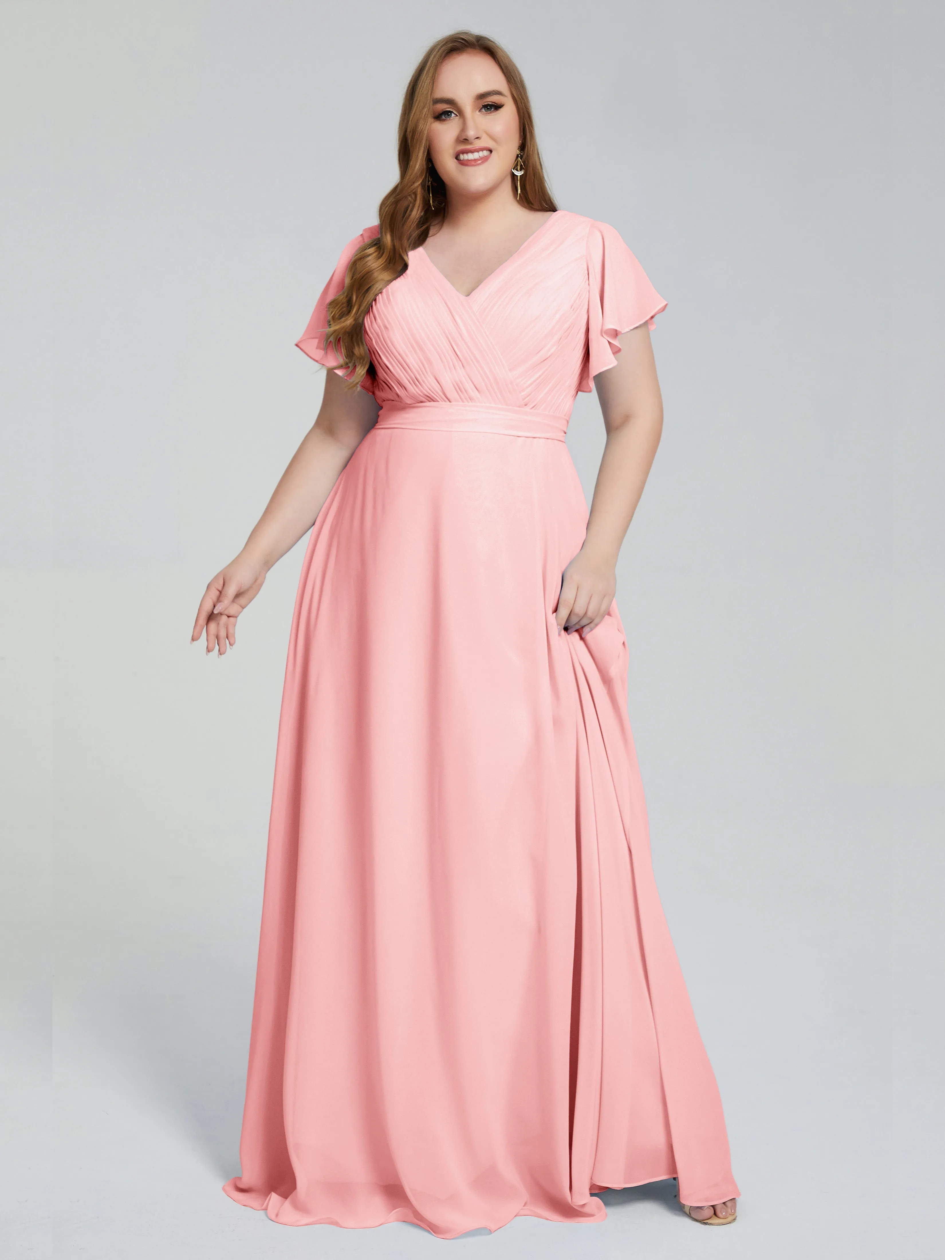 Brooke Short Sleeves Chiffon Mother of the Bride Dresses