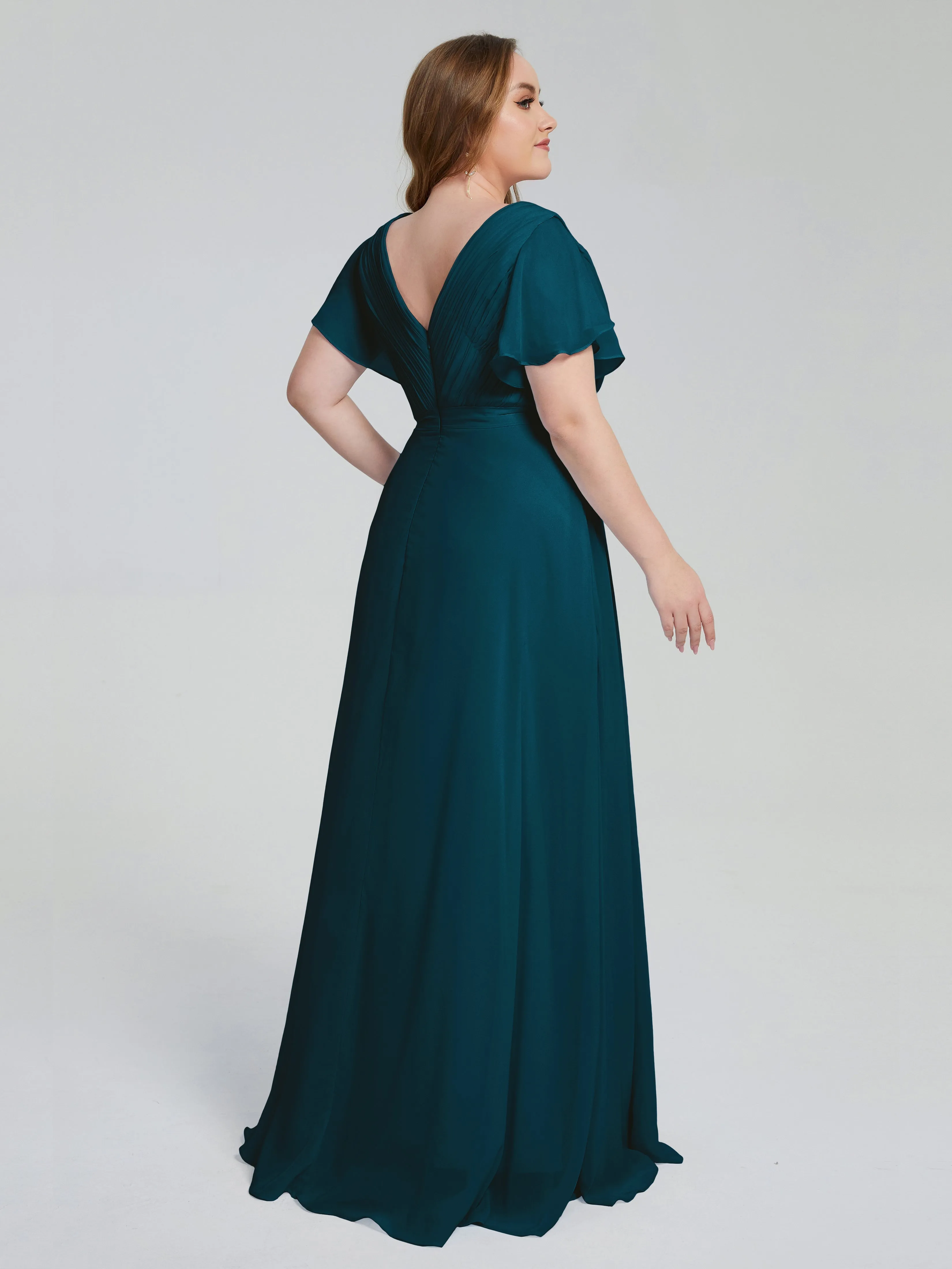 Brooke Short Sleeves Chiffon Mother of the Bride Dresses