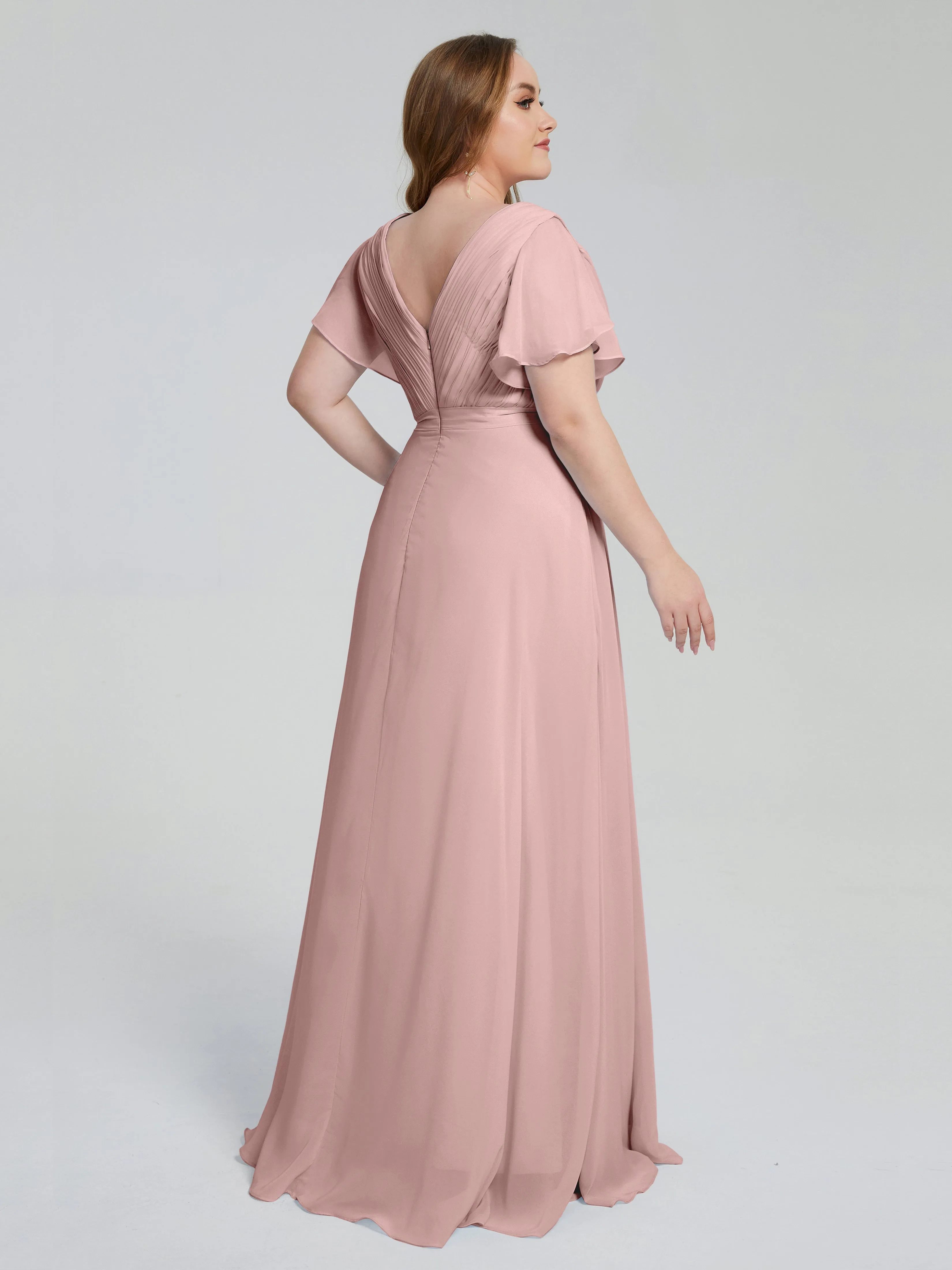 Brooke Short Sleeves Chiffon Mother of the Bride Dresses