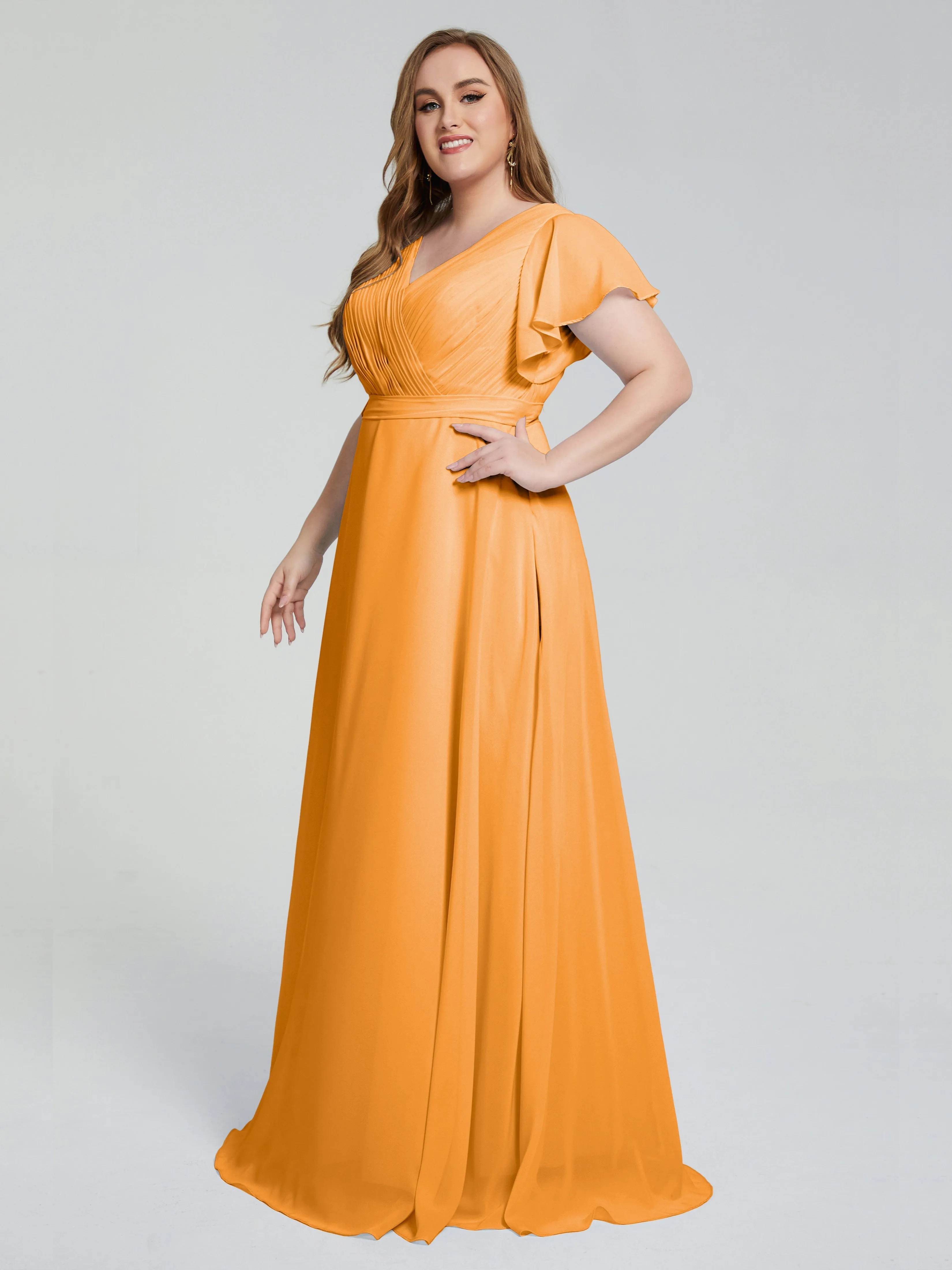 Brooke Short Sleeves Chiffon Mother of the Bride Dresses