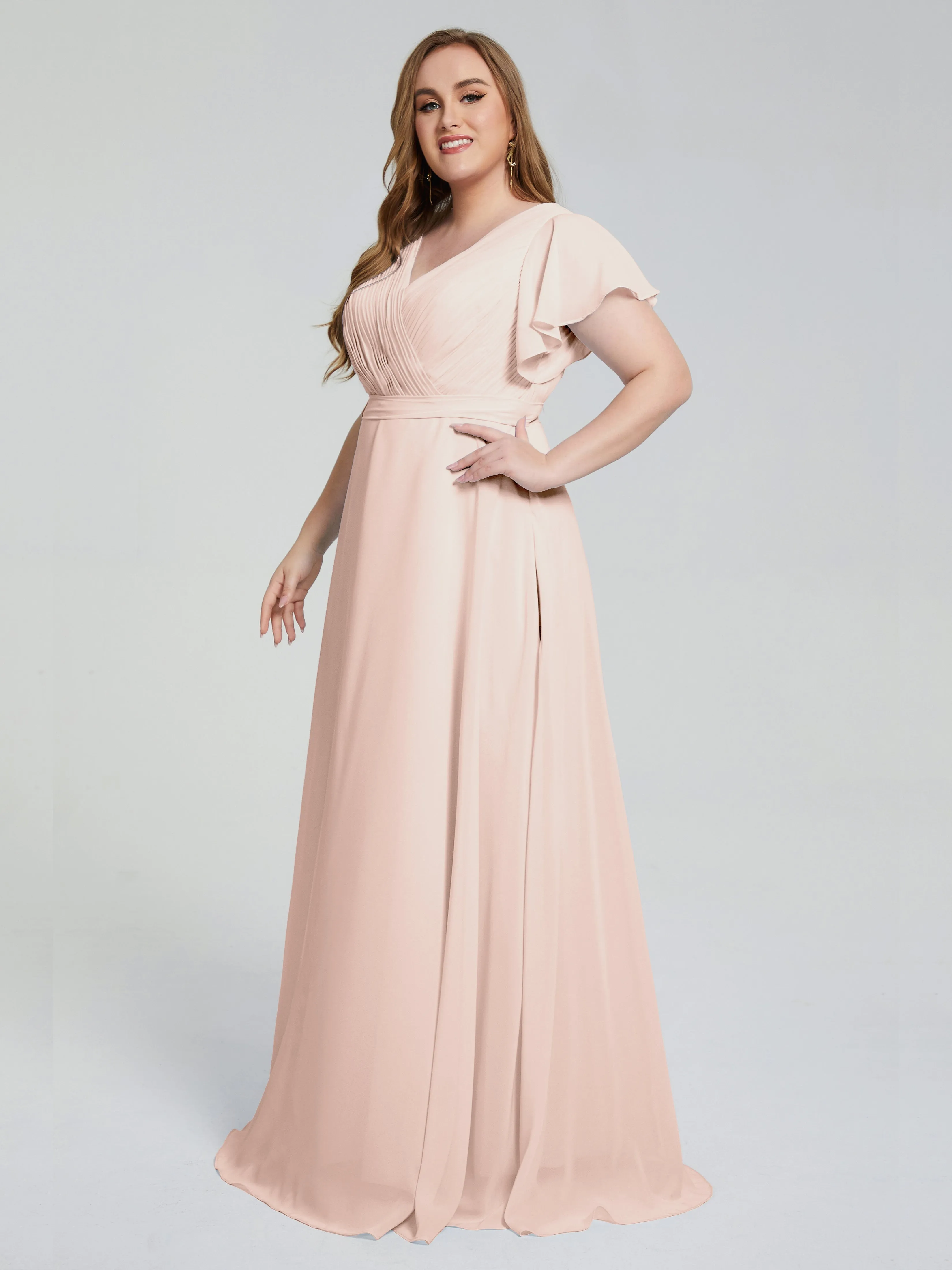 Brooke Short Sleeves Chiffon Mother of the Bride Dresses