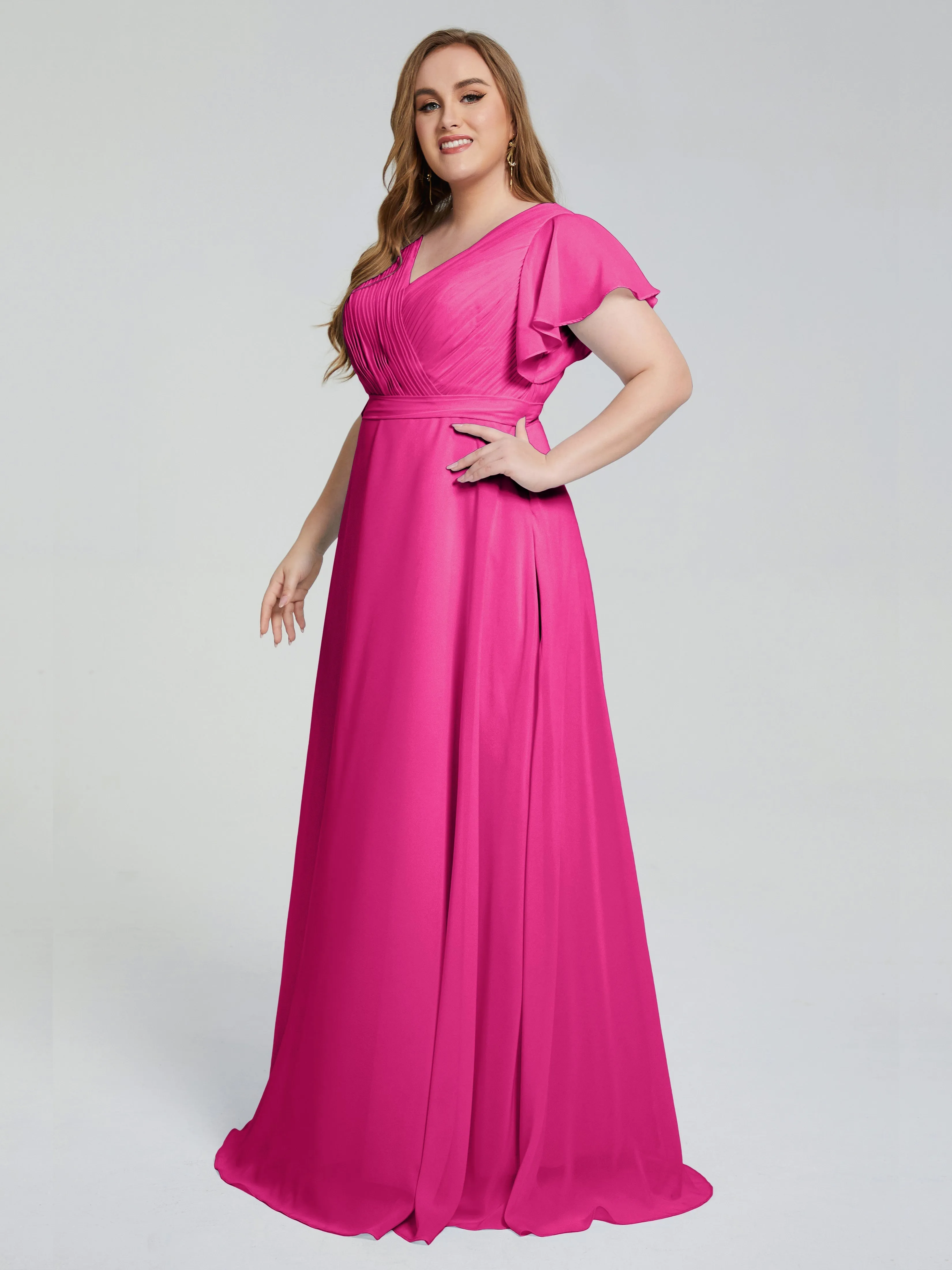 Brooke Short Sleeves Chiffon Mother of the Bride Dresses