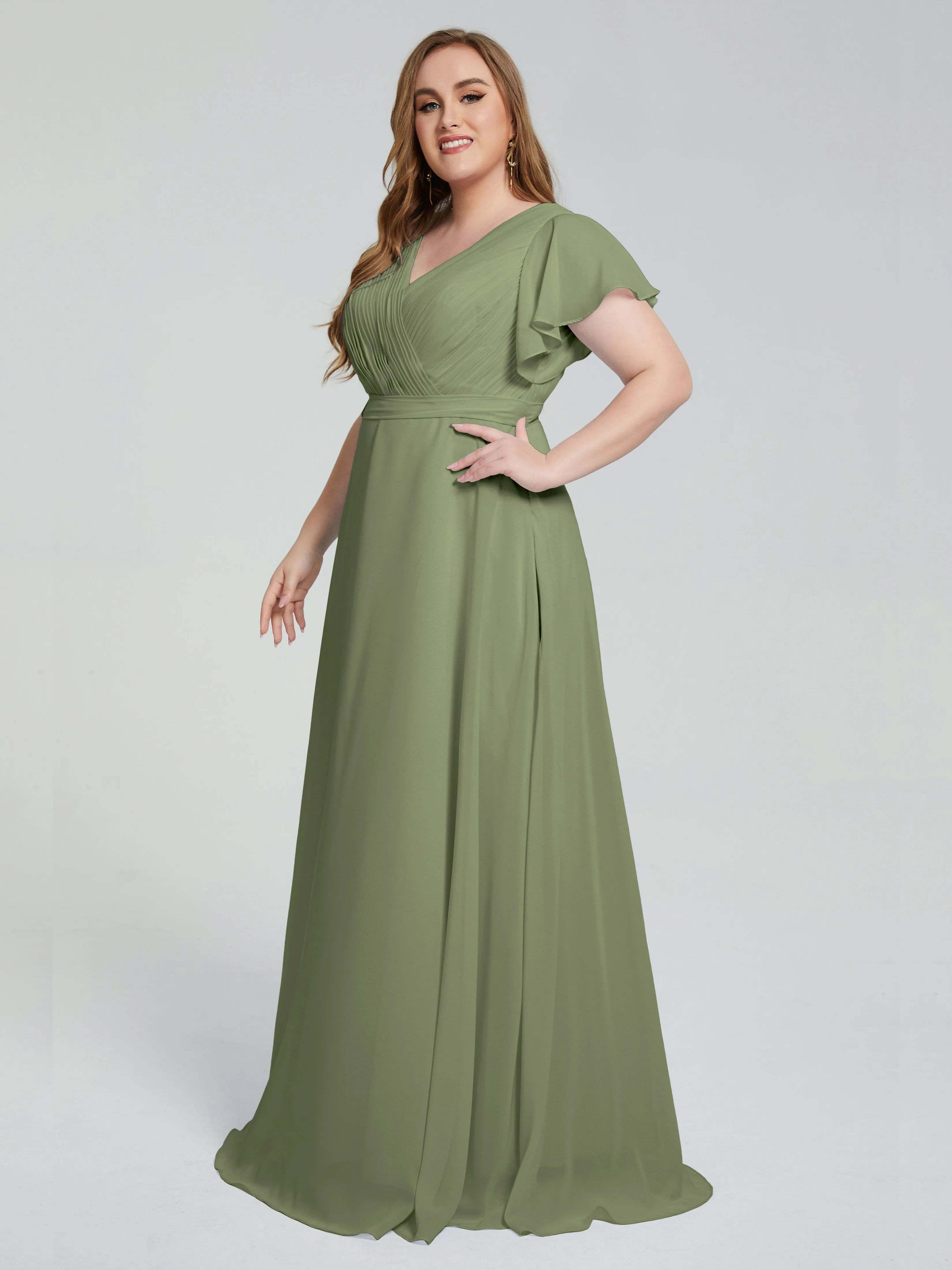 Brooke Short Sleeves Chiffon Mother of the Bride Dresses