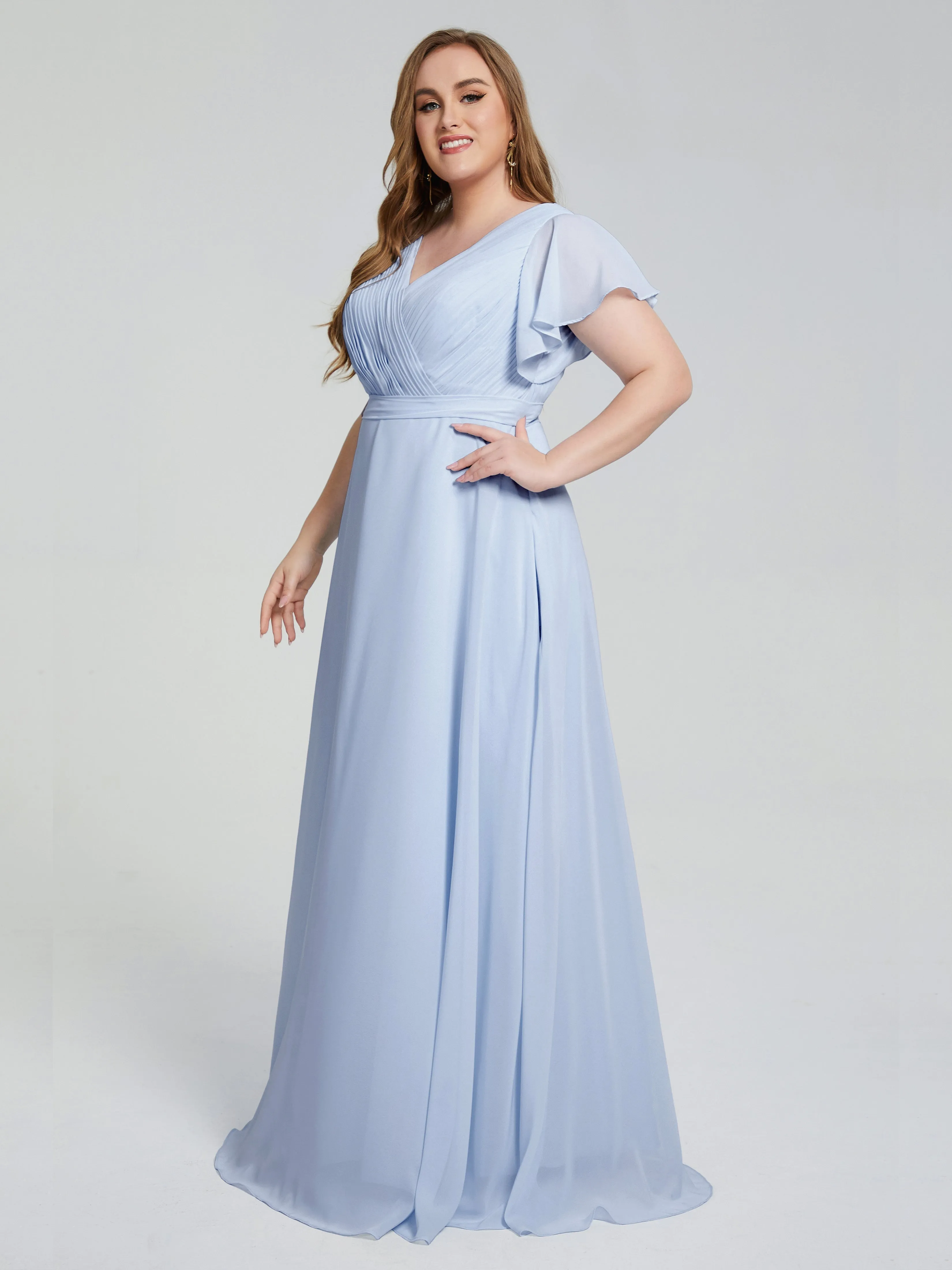 Brooke Short Sleeves Chiffon Mother of the Bride Dresses