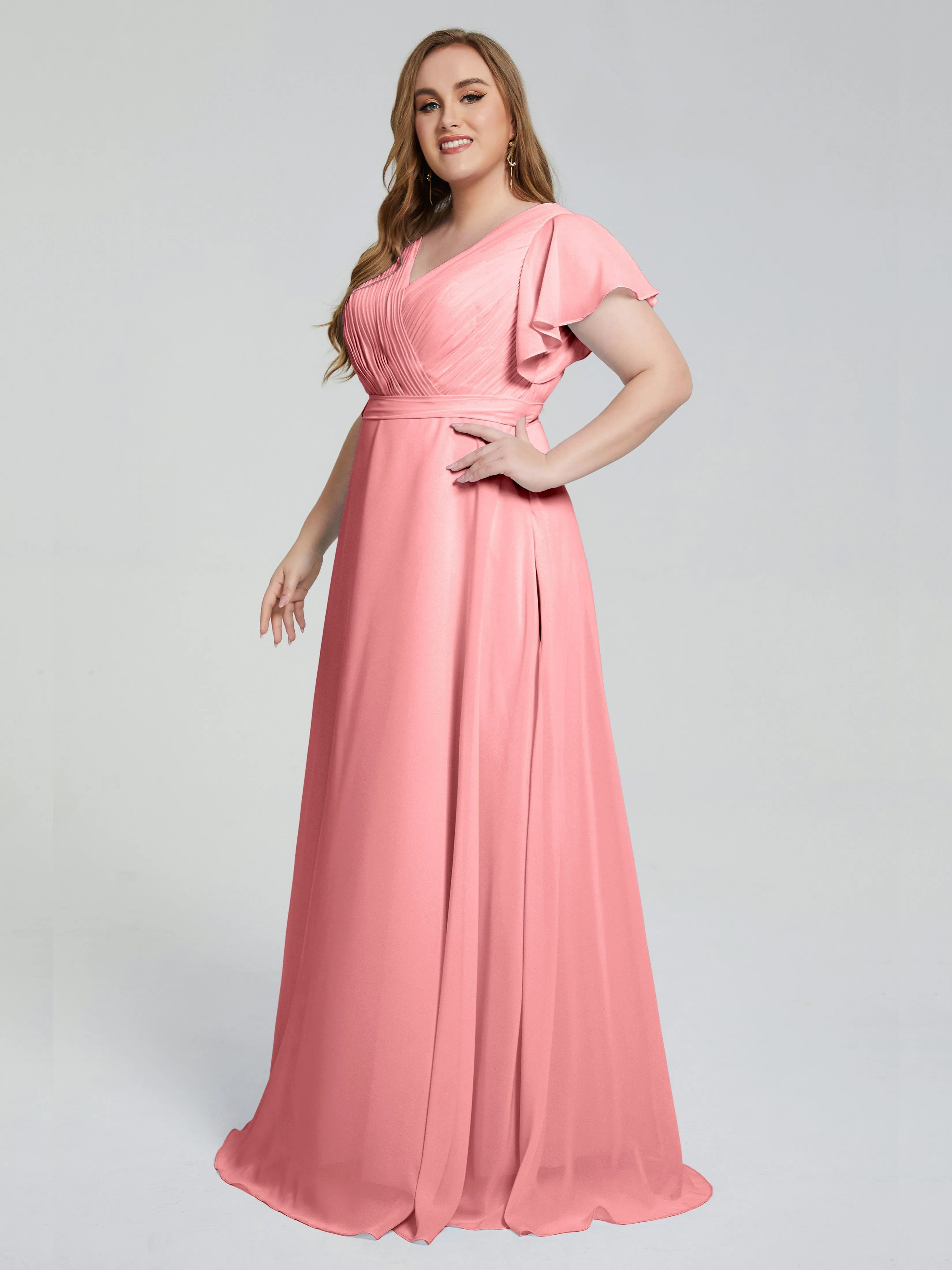 Brooke Short Sleeves Chiffon Mother of the Bride Dresses