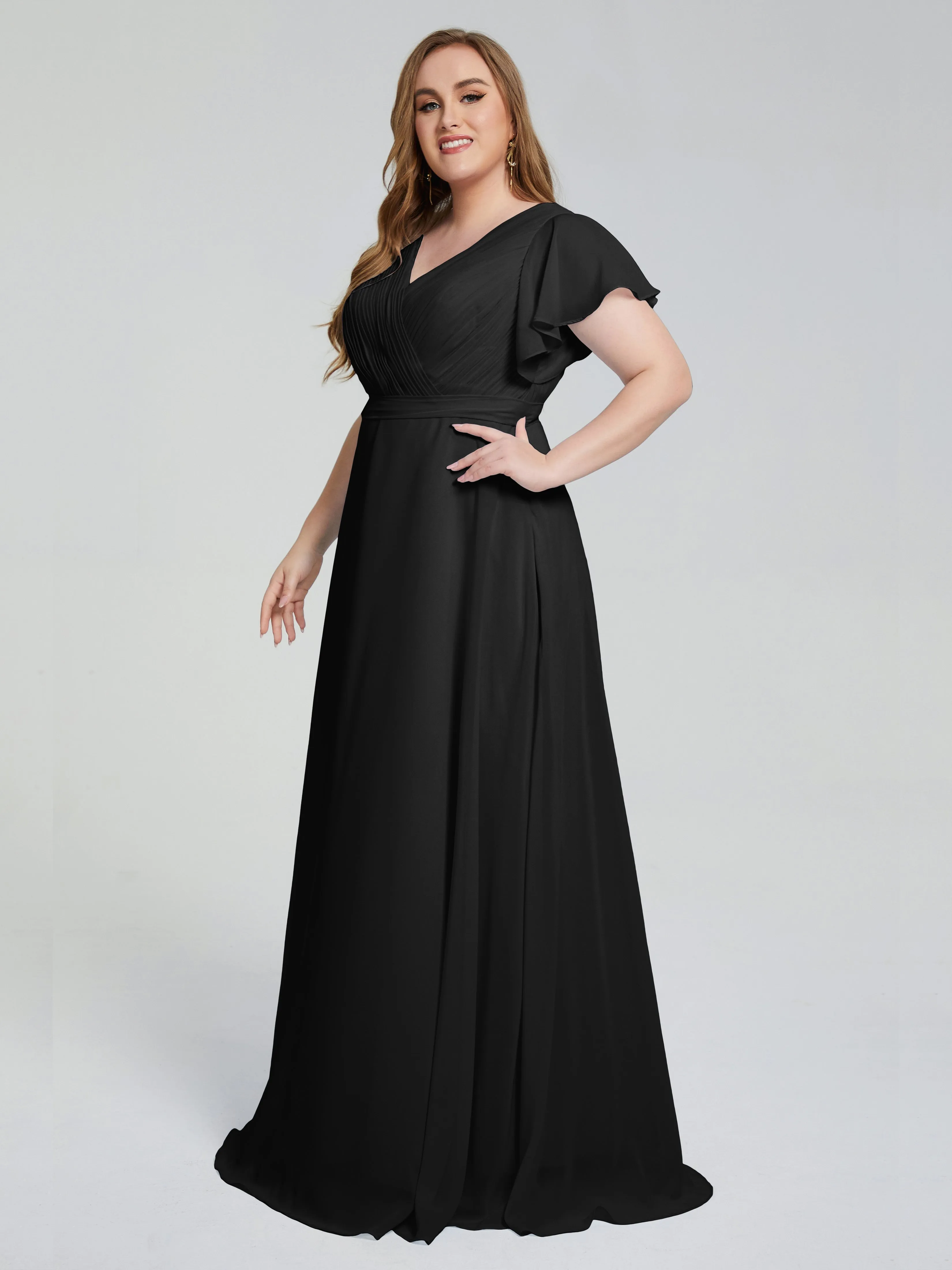 Brooke Short Sleeves Chiffon Mother of the Bride Dresses