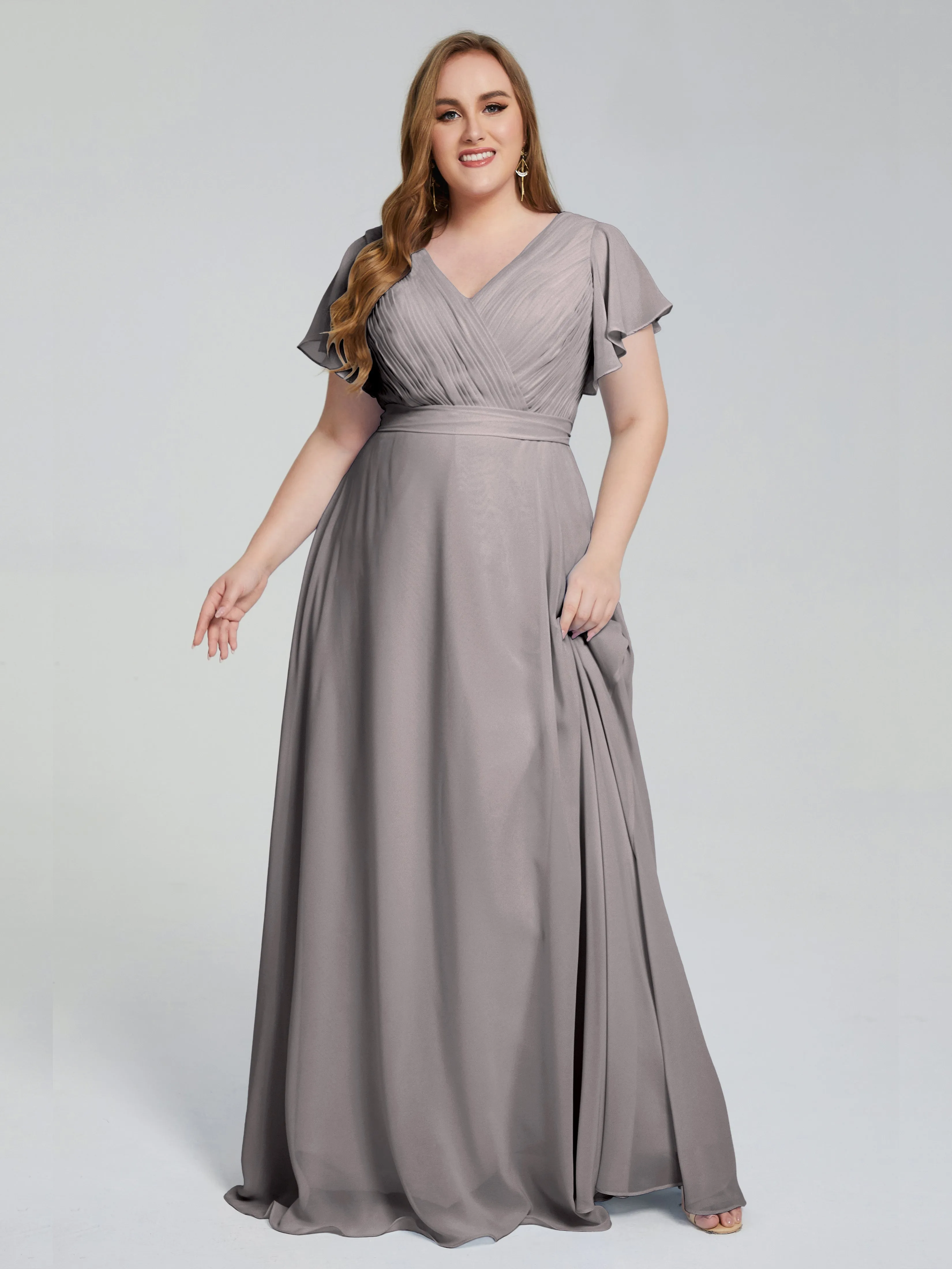 Brooke Short Sleeves Chiffon Mother of the Bride Dresses