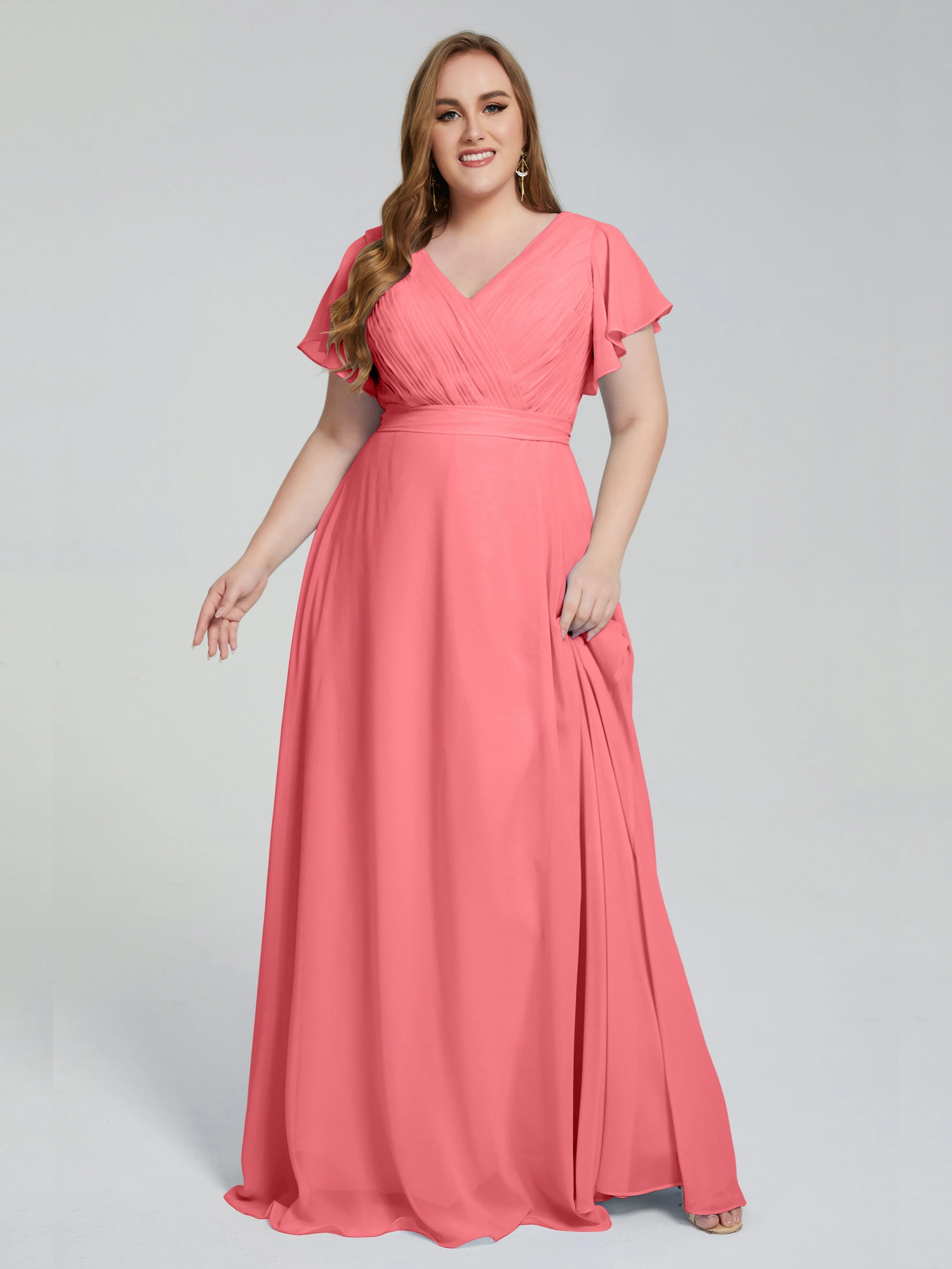 Brooke Short Sleeves Chiffon Mother of the Bride Dresses