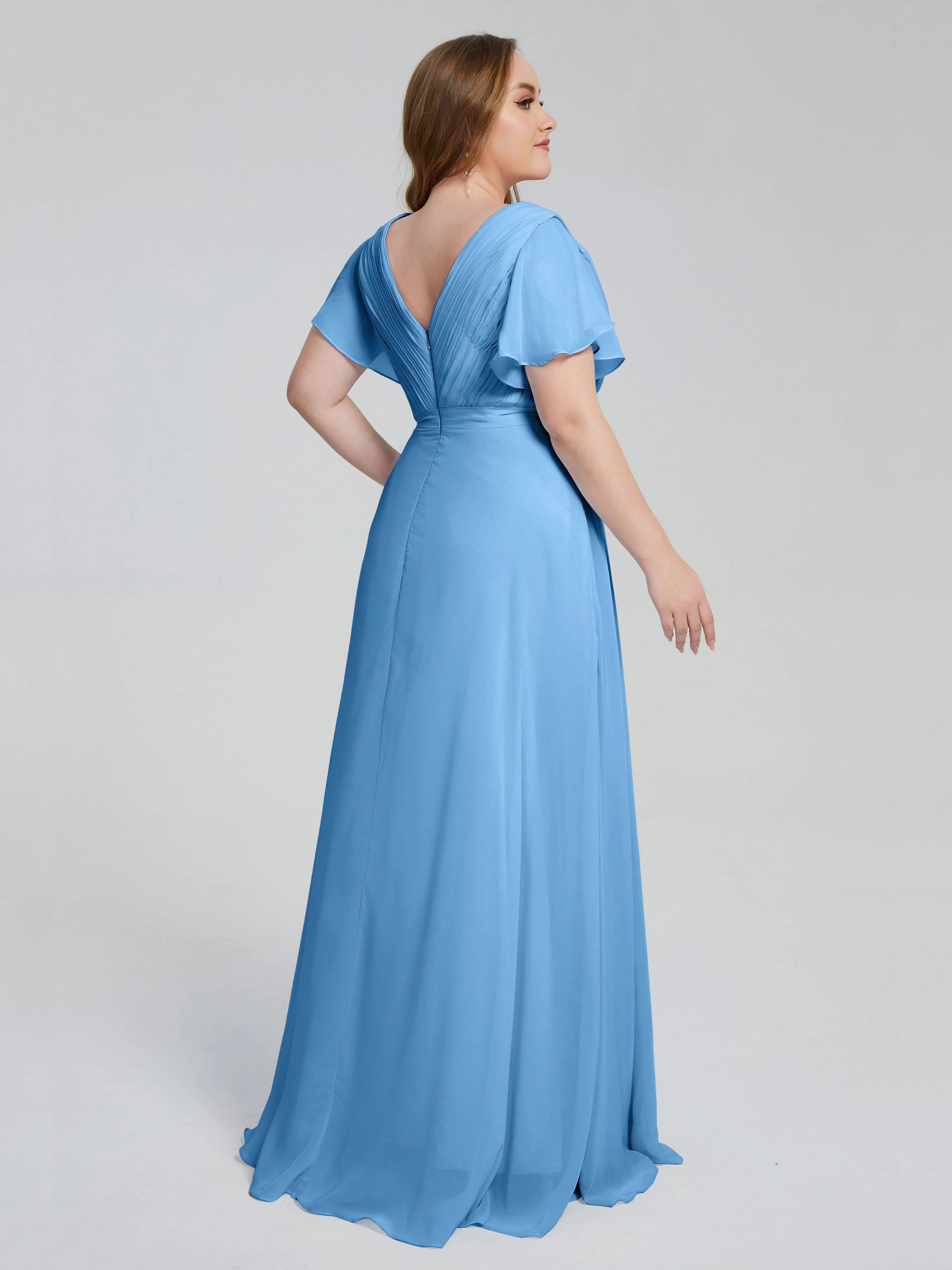 Brooke Short Sleeves Chiffon Mother of the Bride Dresses