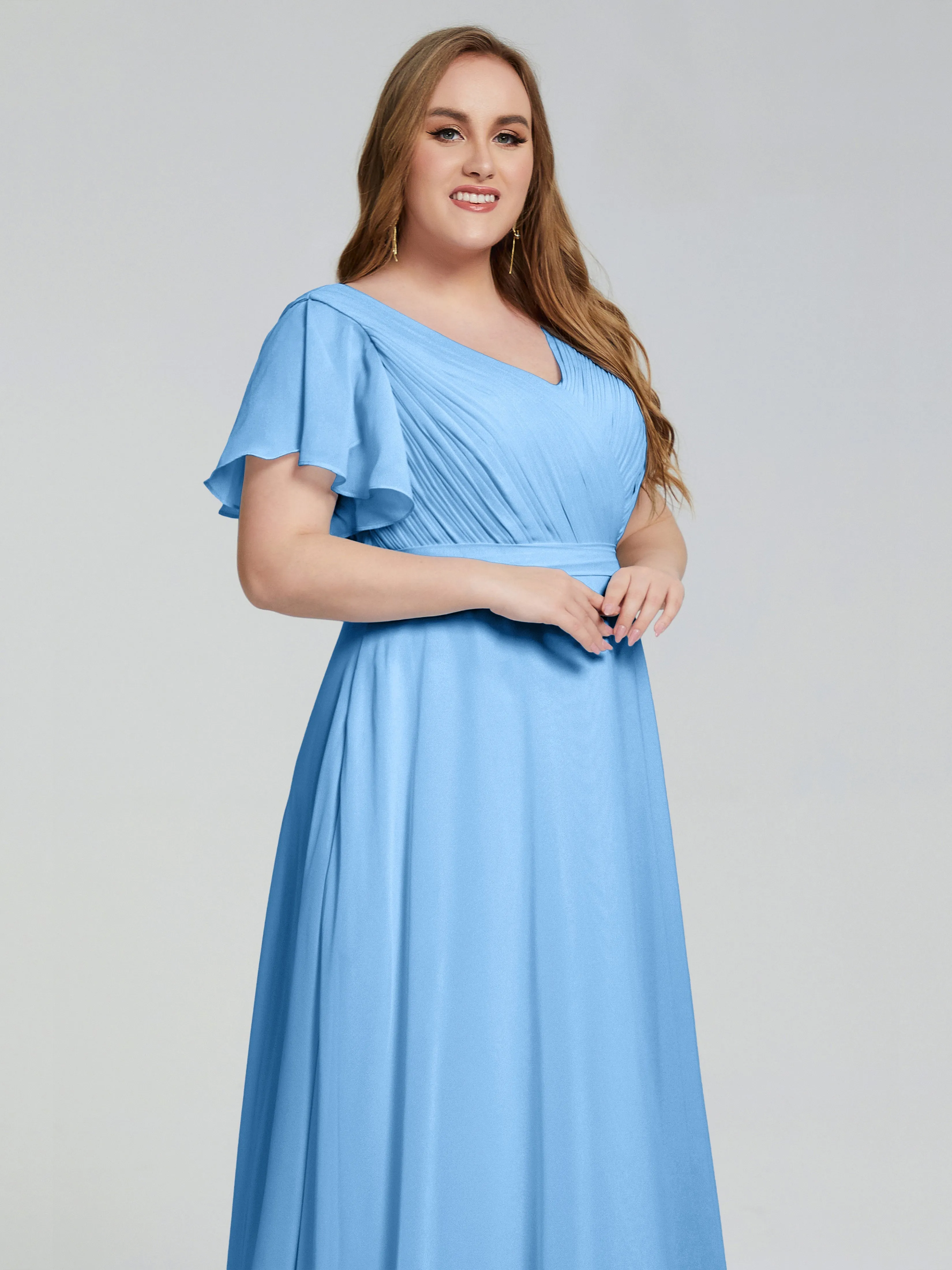 Brooke Short Sleeves Chiffon Mother of the Bride Dresses