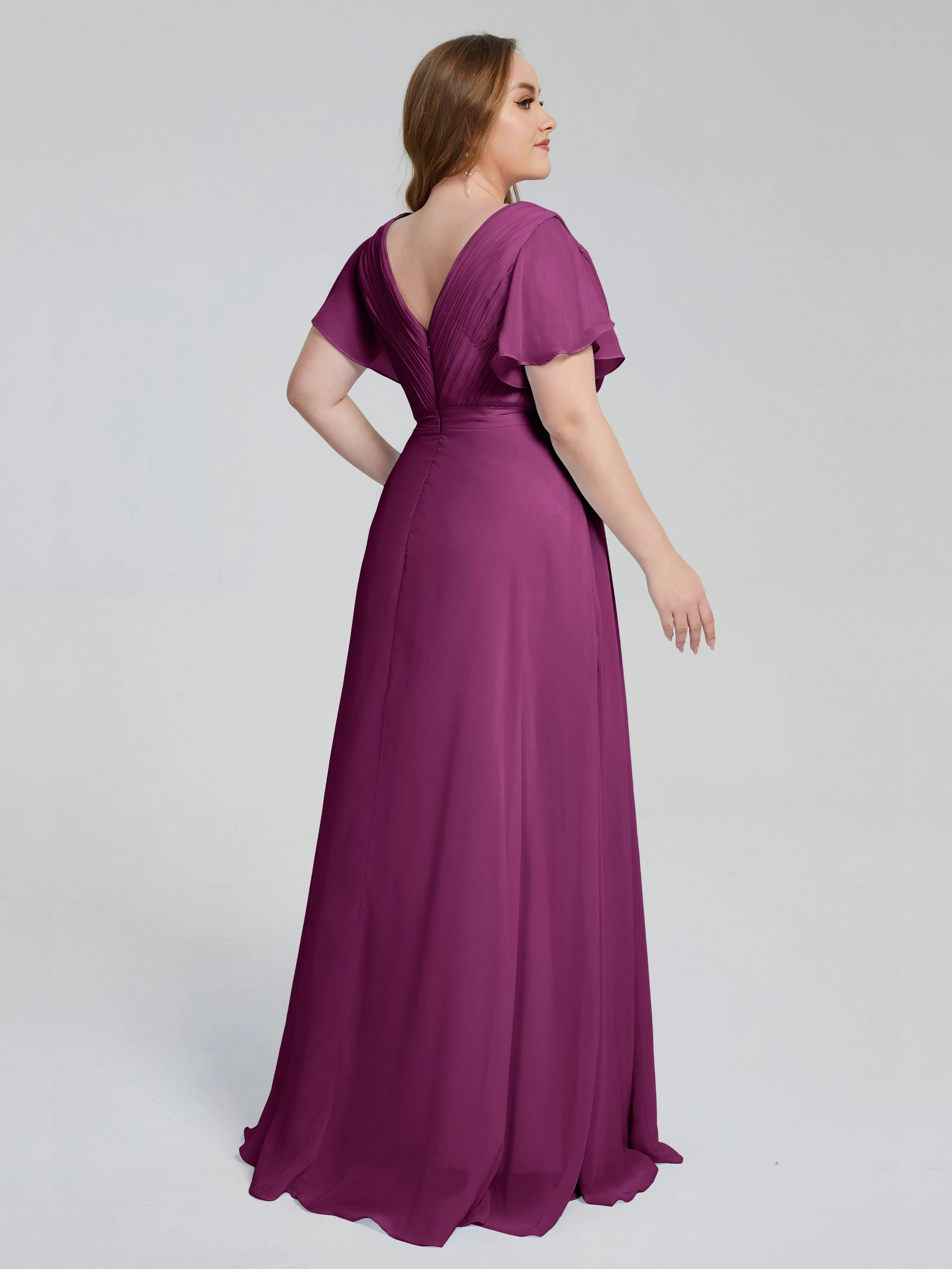 Brooke Short Sleeves Chiffon Mother of the Bride Dresses