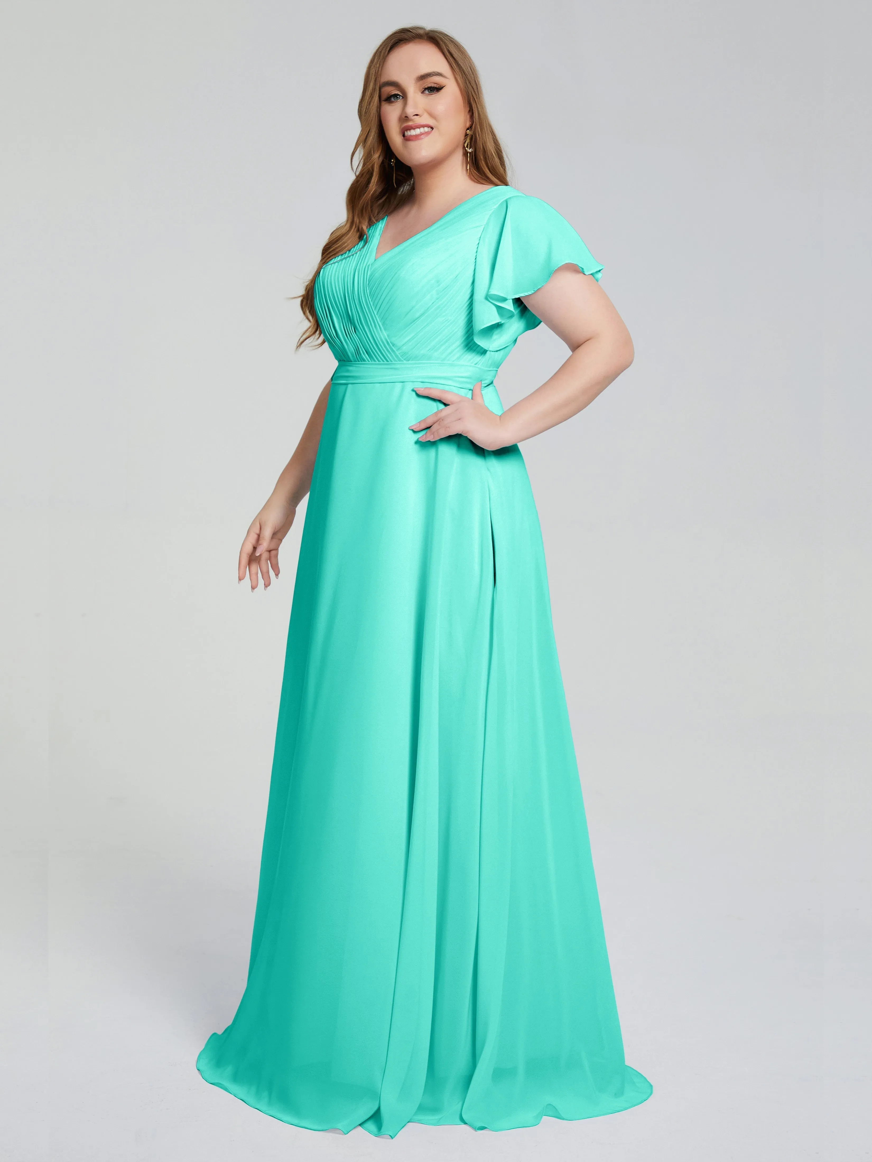 Brooke Short Sleeves Chiffon Mother of the Bride Dresses