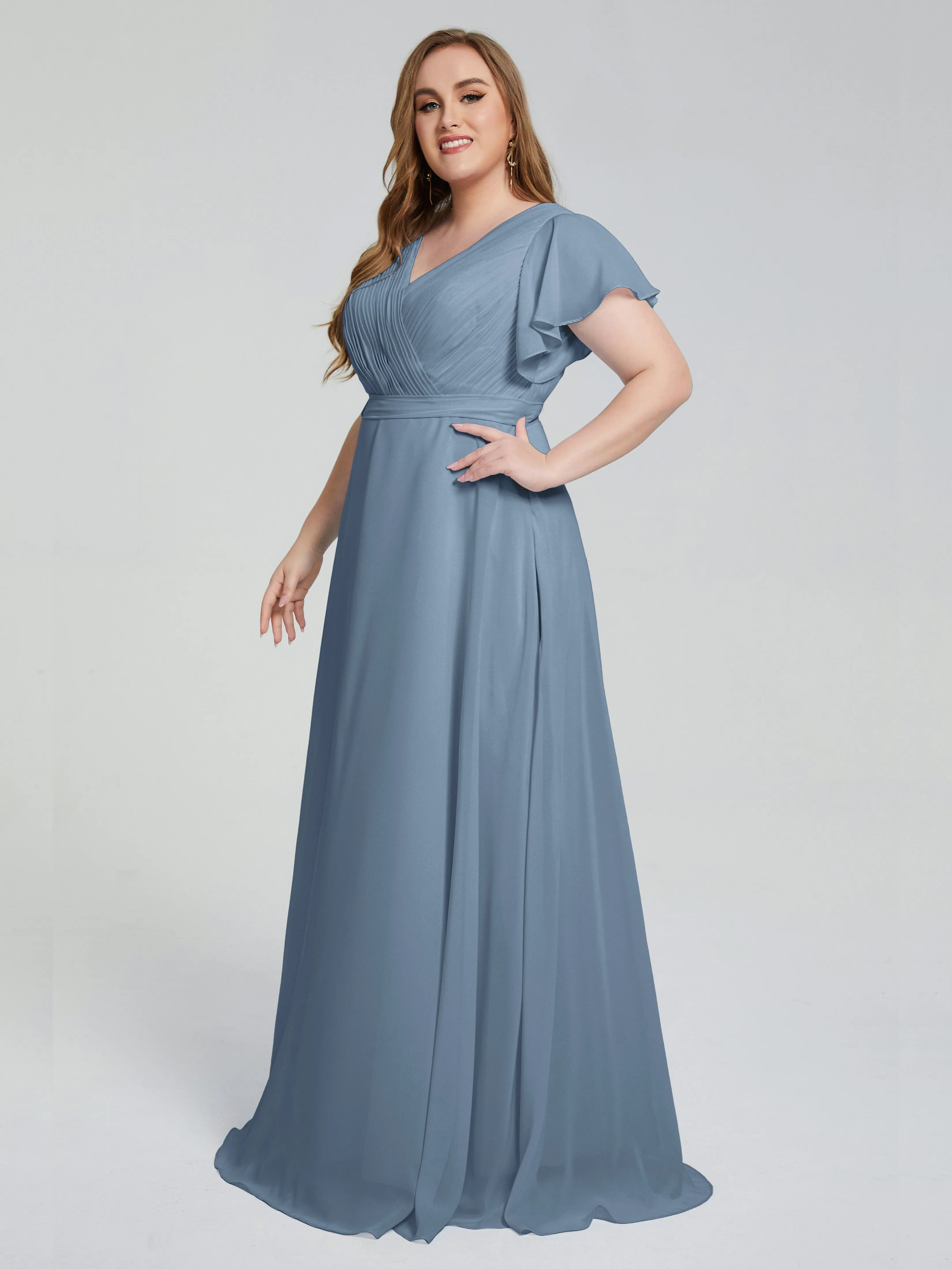 Brooke Short Sleeves Chiffon Mother of the Bride Dresses