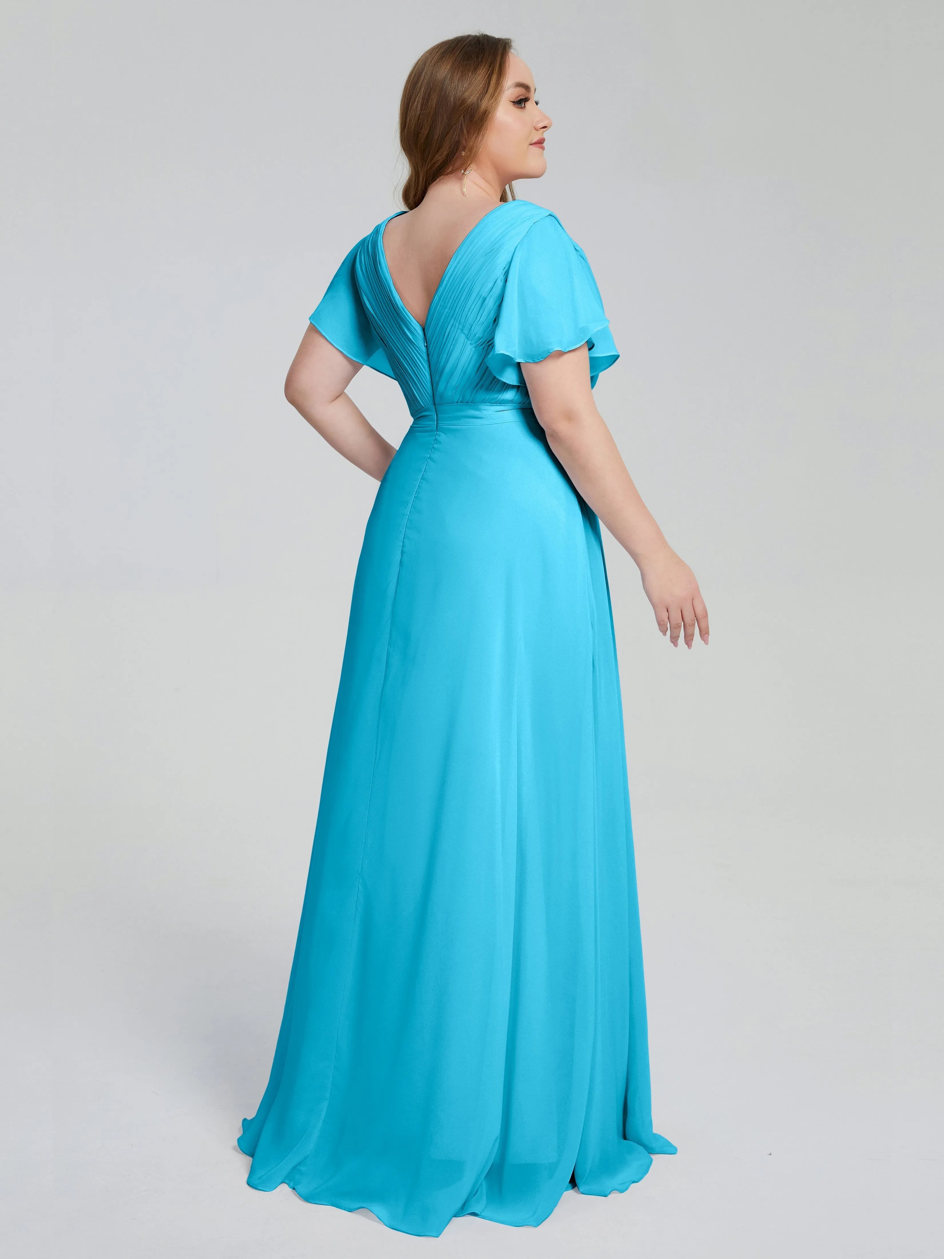 Brooke Short Sleeves Chiffon Mother of the Bride Dresses